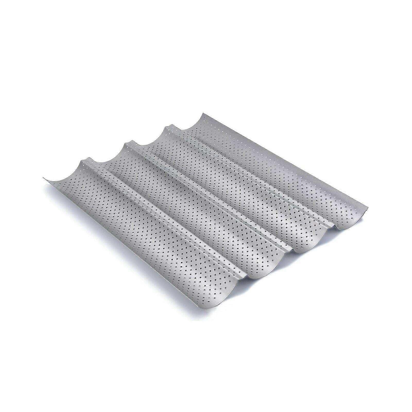 LKOP Baguette Pan Nonstick Perforated Food Grade Baking Pan Set for French Bread 2 Loaf Size Kitchen Supplies