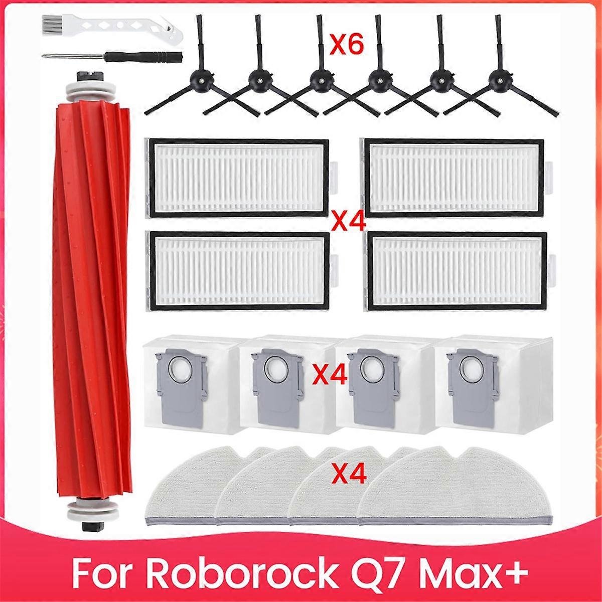 Accessories Kit for Roborock Q7 Max+ Robot Vacuum, Replacement Parts Main Side Brush Filter Mop Bags