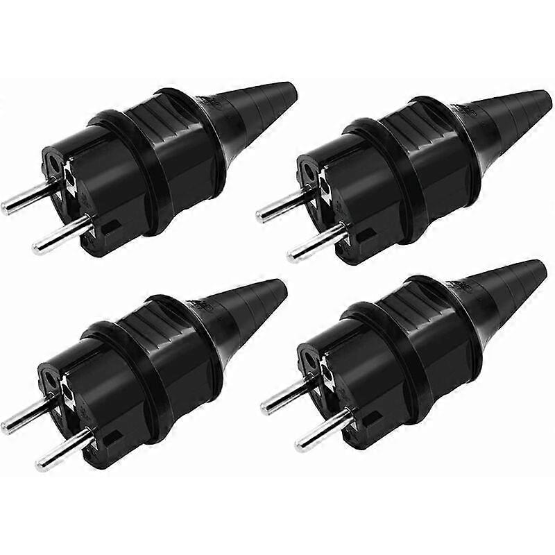 4PCS-Power plug - E-012 European standard plug black