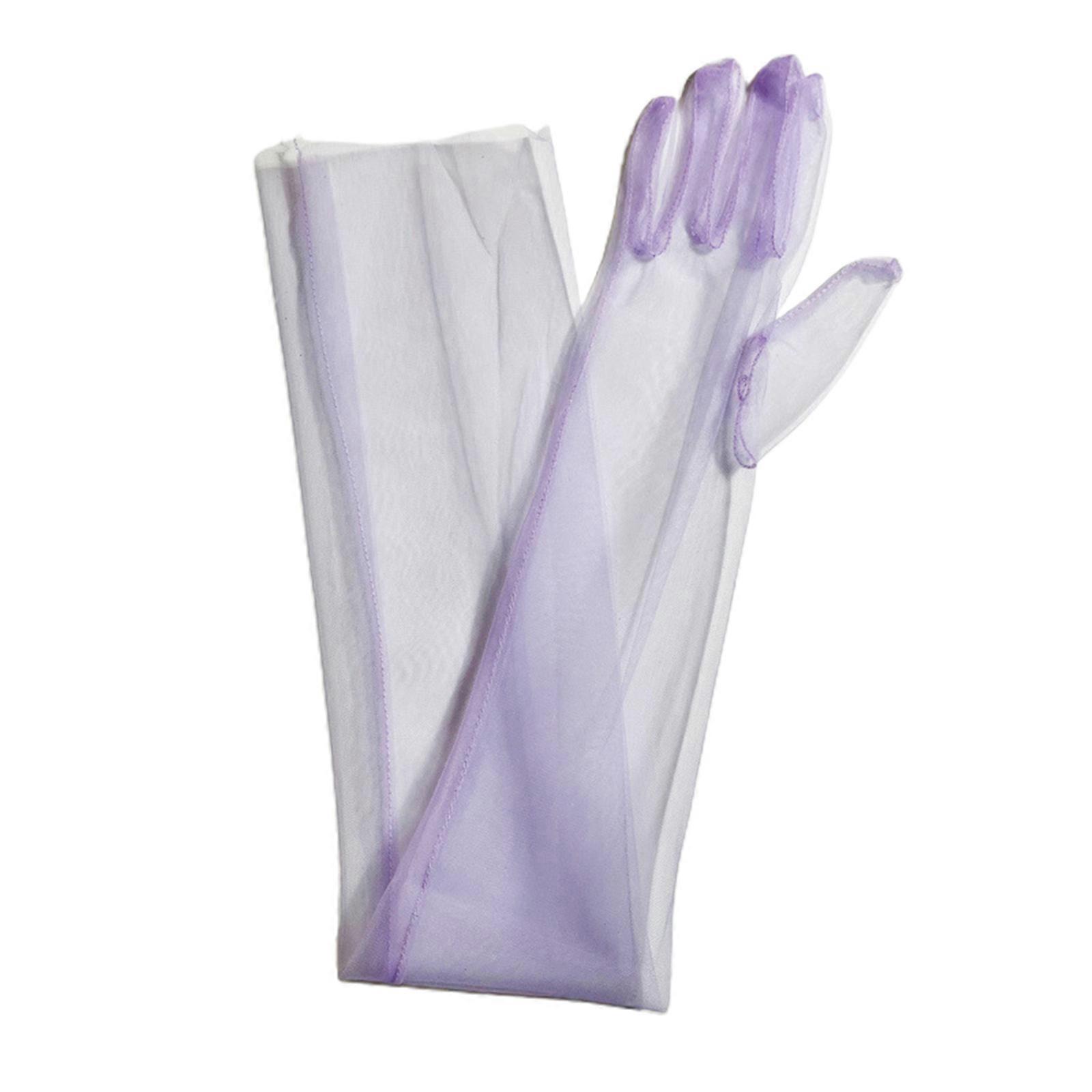 Mode Lange Durchsichtige Tll Handschuhe 55cm Kleid Fustlinge Ultra Dnne Tll  Handschuhe Hochzeit Ellbogen Handschuhe fr Braut Brautkleid Flieder |  Fruugo CH