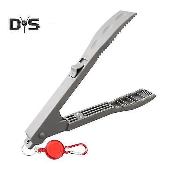Fish Gripper with Anti-lost Rope Anti-slip Handle Lightweight Portable Fish Grabber Handheld Fish Control Clamp Pliers Catcher Tong Fishing