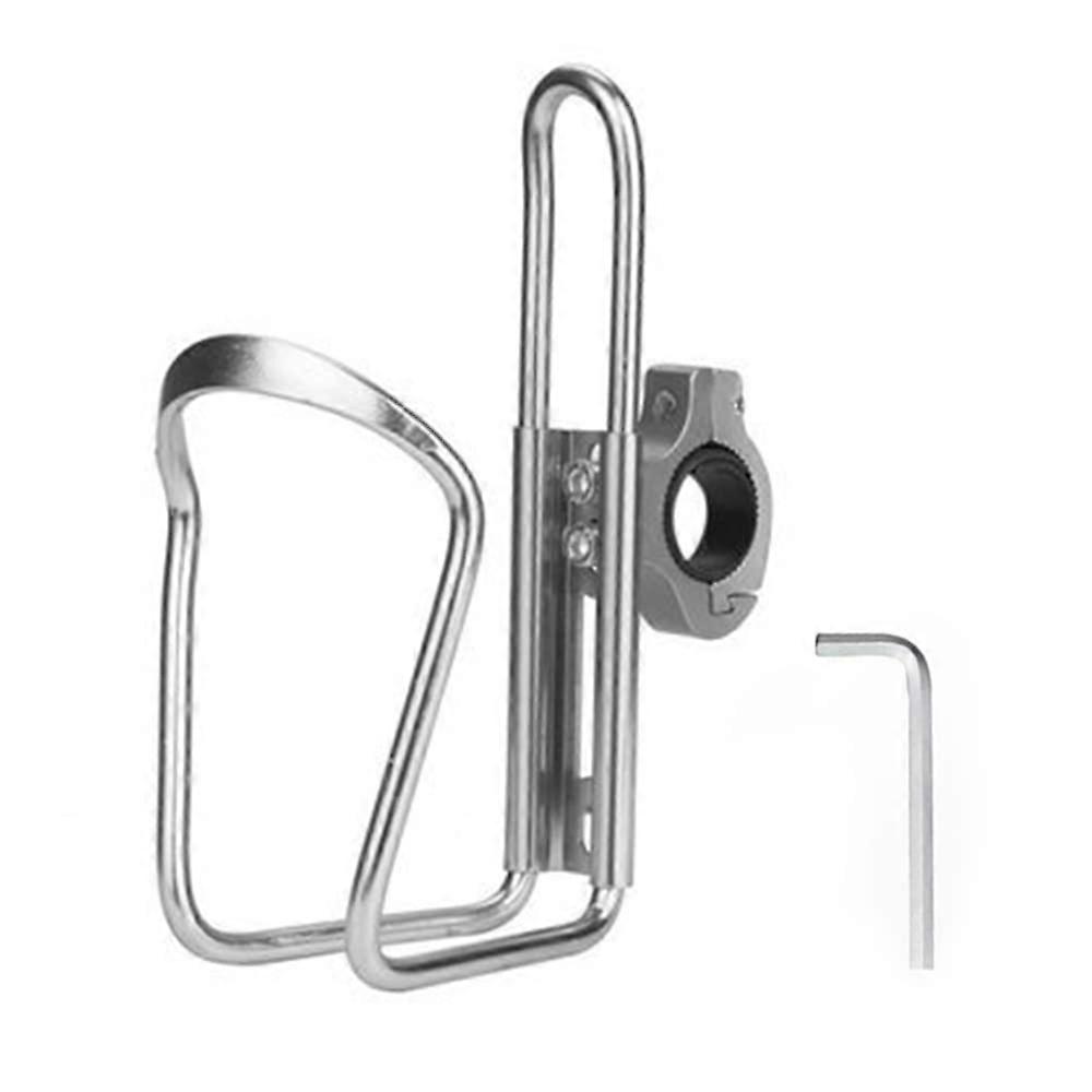 Universal Bike Water Bottle Holder - Aluminum Alloy Bicycle Bottle Cage with Adjustable Clamp for Bike Frame and Handlebar Mounting