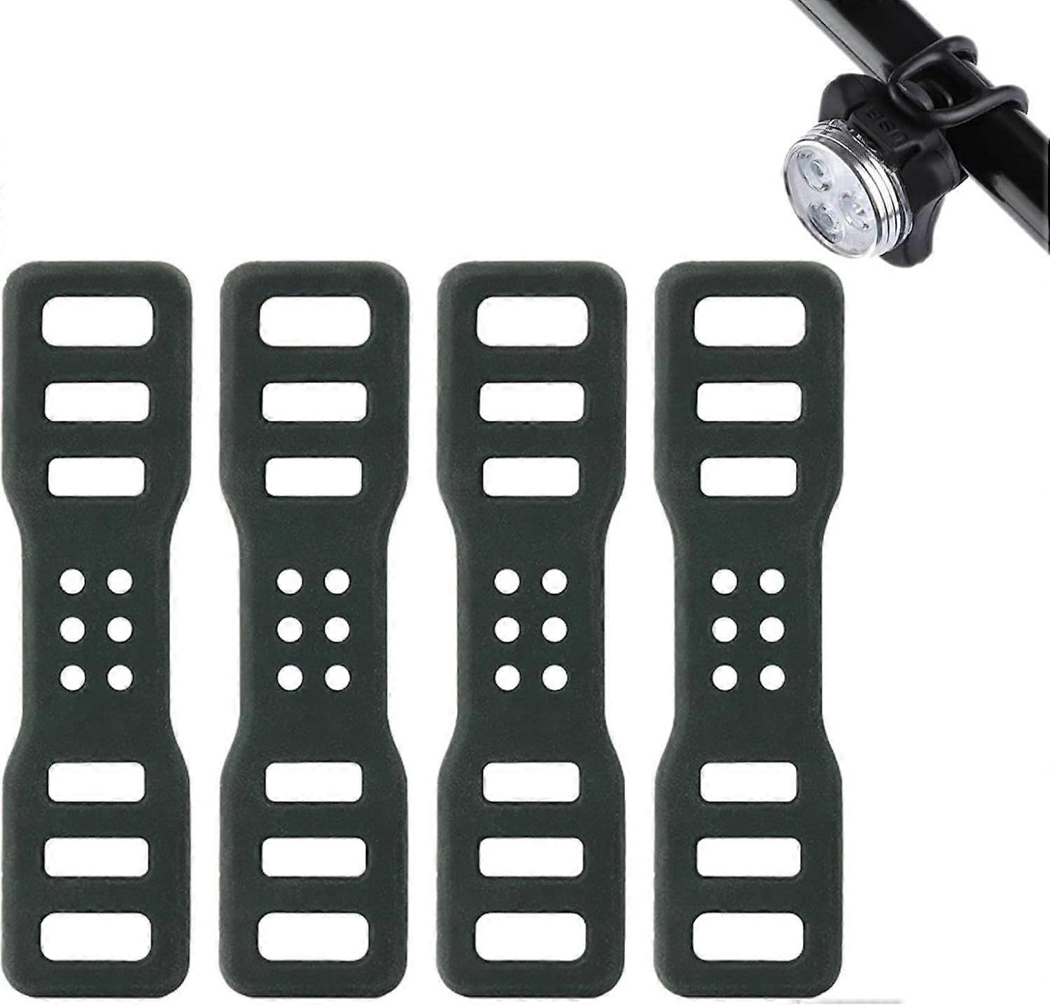 4Pcs Bike Silicone Bands, Stretchy Rubber Rings for Bicycle, Fixed Straps, Flashlight, Bike Light Holder, Elastic Band, Portable Flashlight Holder for
