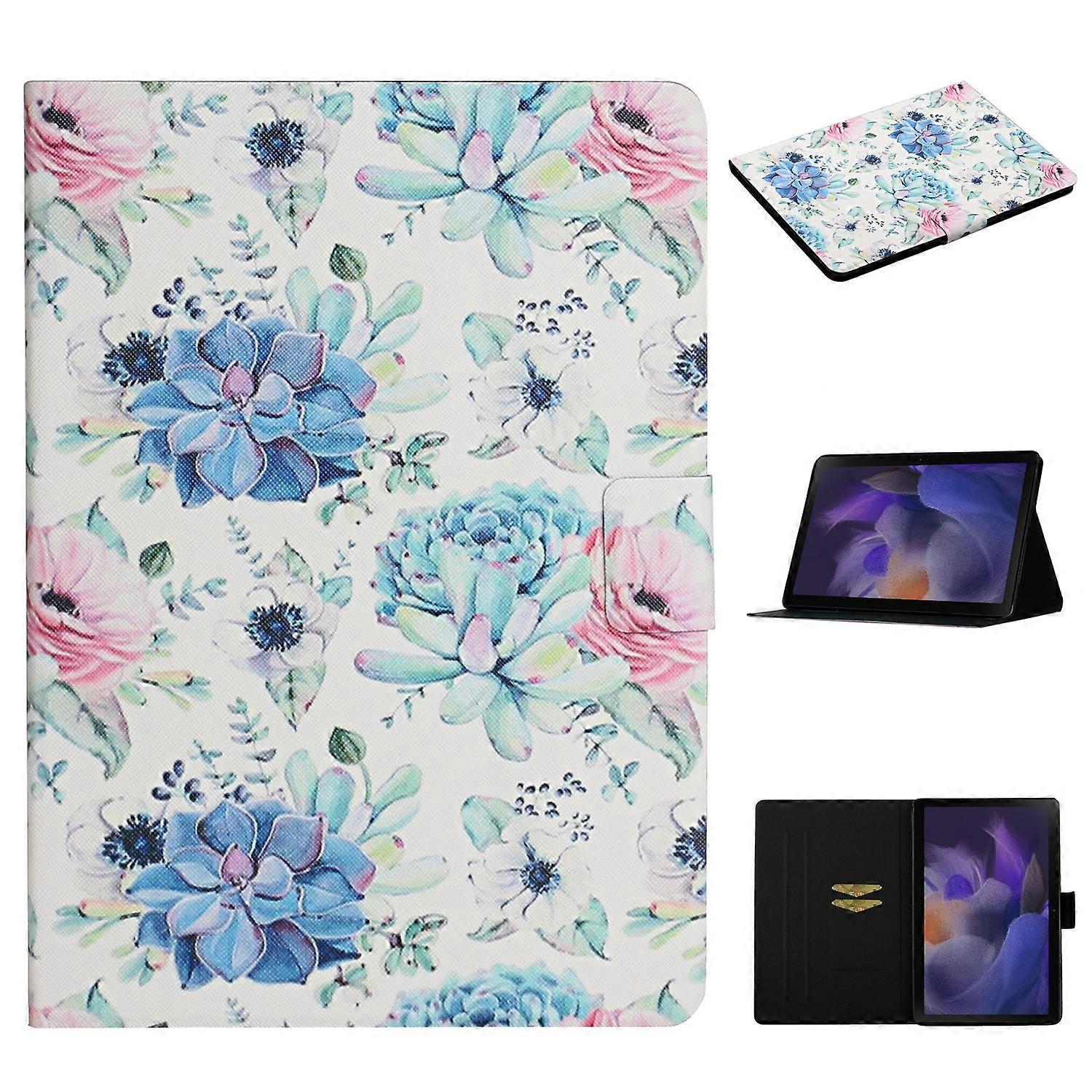 Flower Pattern Horizontal Flip PU Tablet Case with Sleep / Wake-up Function For Samsung Galaxy Tab A9+