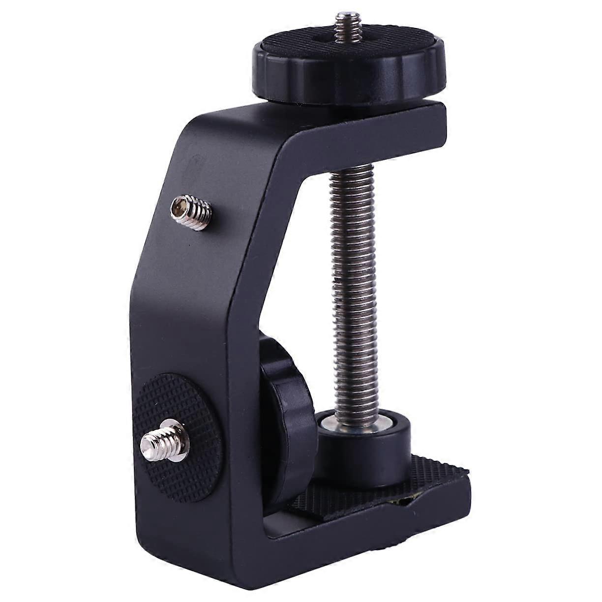 LCD Monitor Desk Mount Aluminum Alloy C-Clamp Bracket for DSLR Cameras and Monitors, Adjustable Height, VESA Compatible