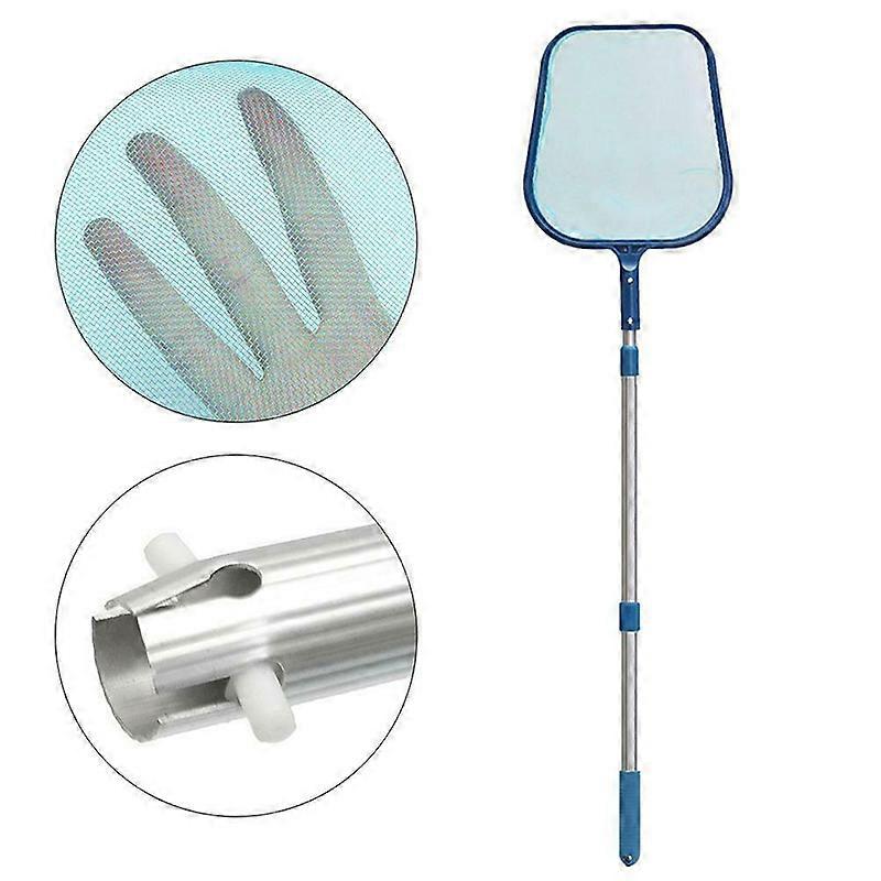 Swimming Pool Net Leaf Rake Mesh Skimmer with Telescopic Pole for Pools Spas Lightweight Cleaning Tool