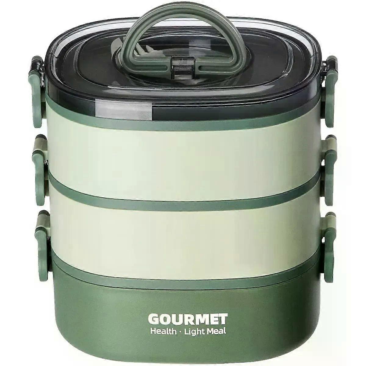 Lunch Box 2000ML Portable 3 Layer Children Student Bento Box Leakproof Microwavable Food Container School Travel Office Picnic