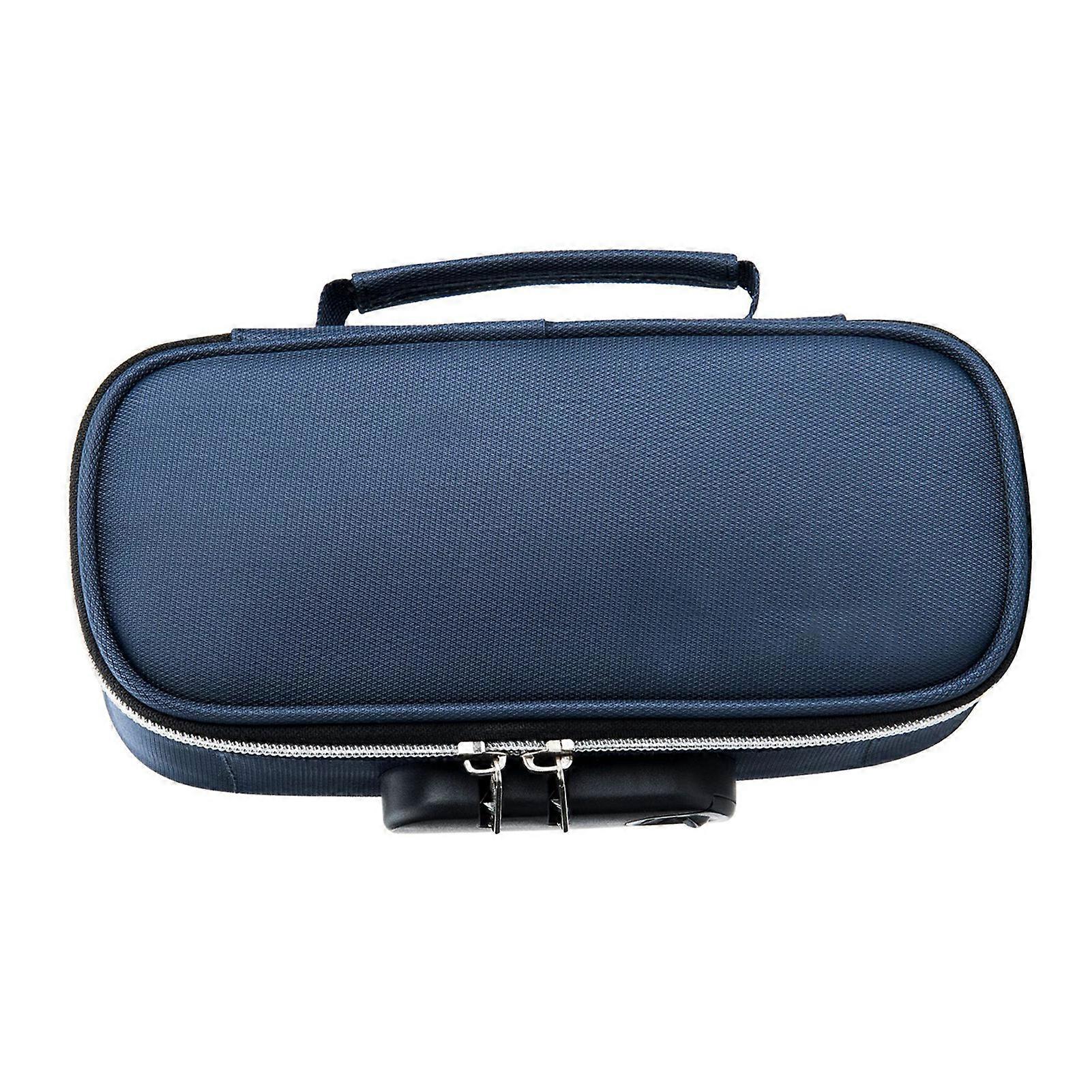 Locking Pencil Case Large Capacity Stylish Canvas Stationery Pouch for High School Students Blue 