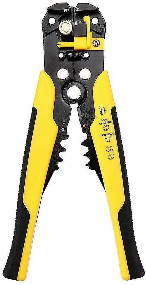 Wire Stripper, 5 in 1 Multifunctional Electric Wire Stripper Automatic Cable Cutter Stripping Pliers (Yellow)