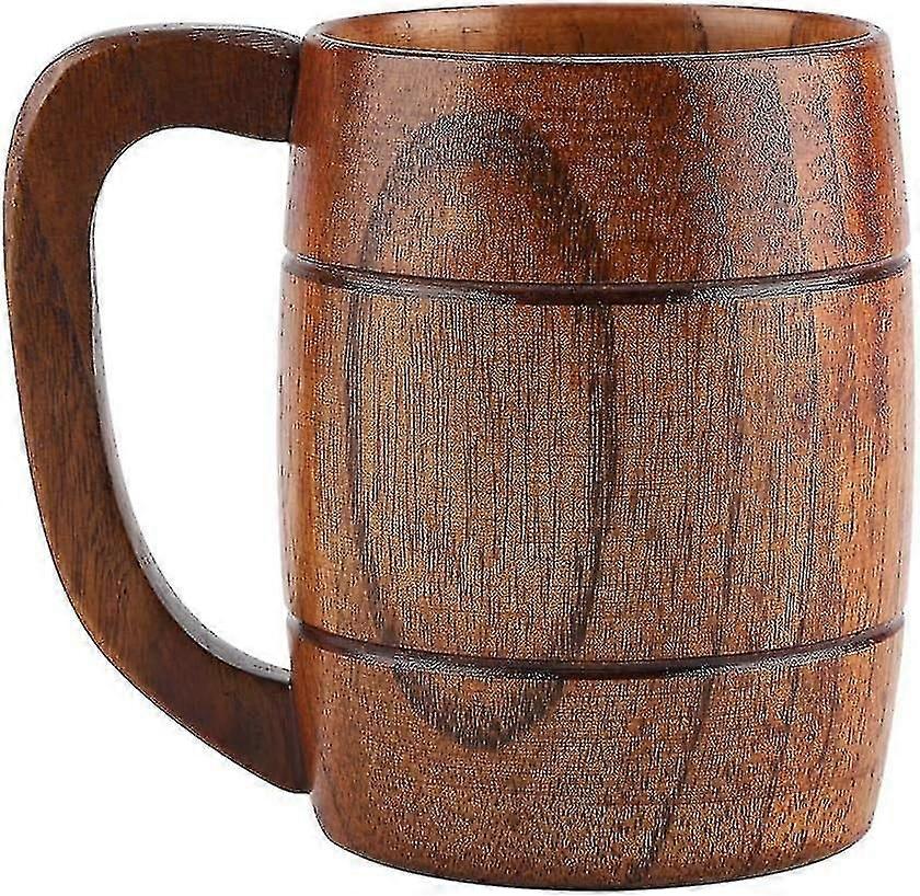 Natural Wood Beer Mug With Handle, Natural Wood Beer Mug Wooden Drinking Cup With Handle For Oktoberfest Beerfest,