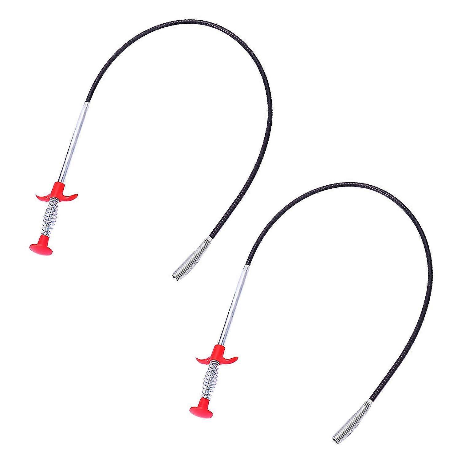 4-Claw Extra-Long Flexible Drain Cleaning Tool for Sewer Clog Removal 2-Piece Set