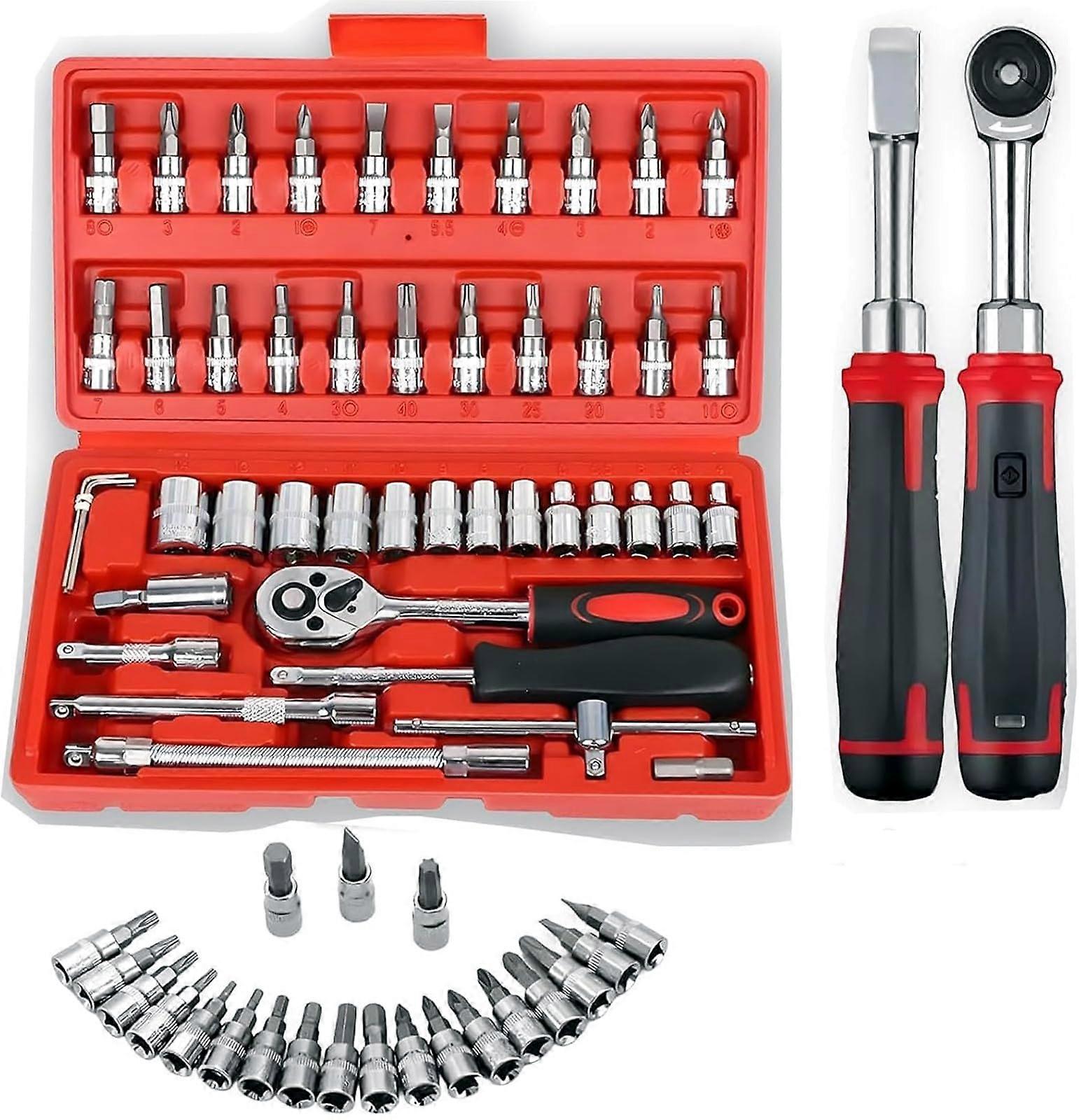 Σετ καστάνιας μπαταρίας Electric Slim, 3/8 Drive, Power Ratchet Wrenches (Κόκκινο)