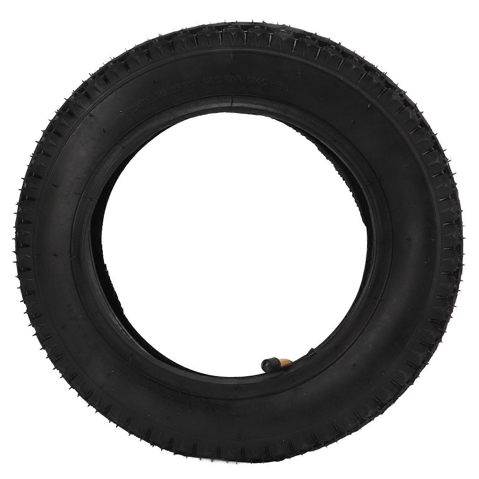 12 1/2x2 1/4 Tire and Inner Tube Set with Angled Valve Stem for Electric Bicycle