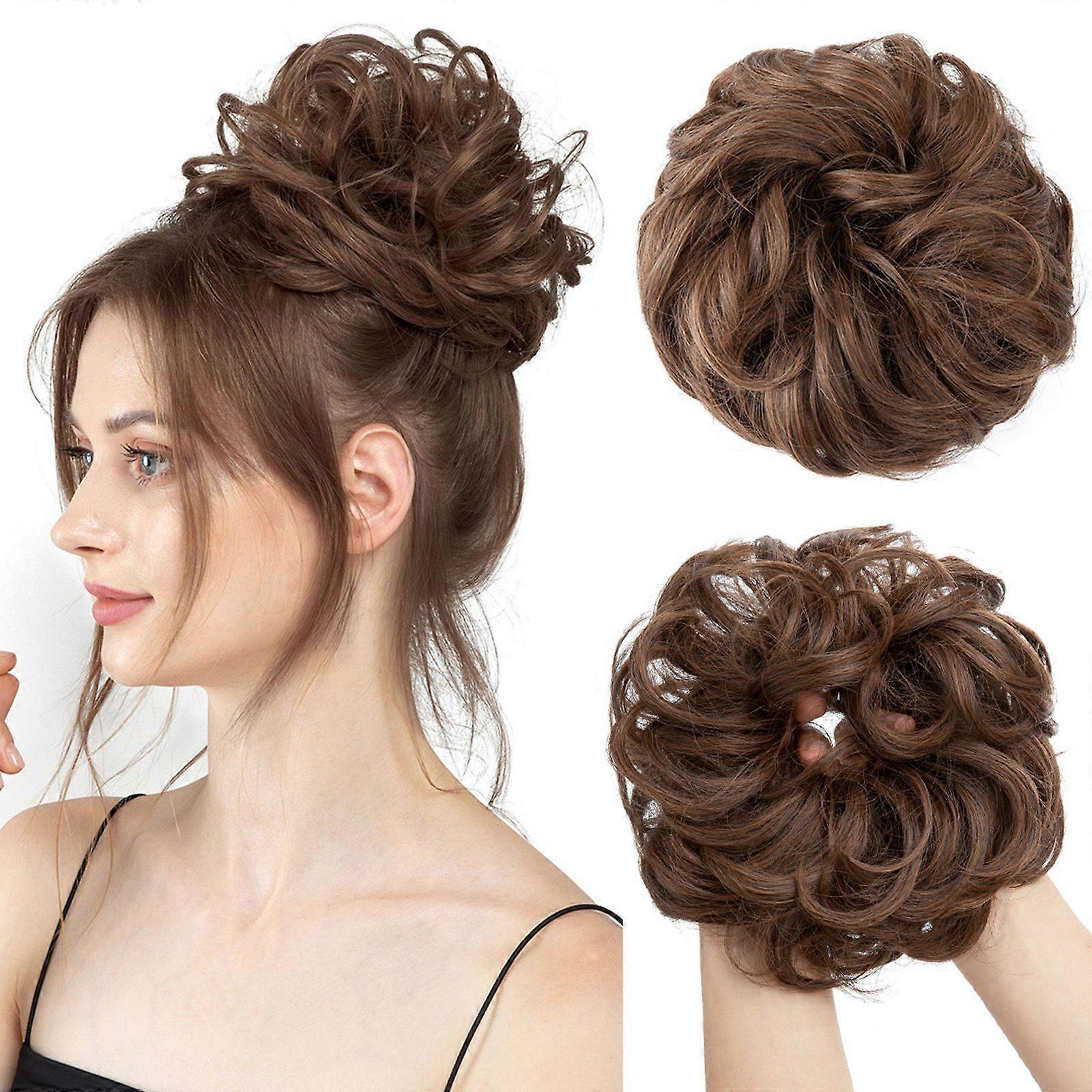 1 x Bun Wig Band - Brown