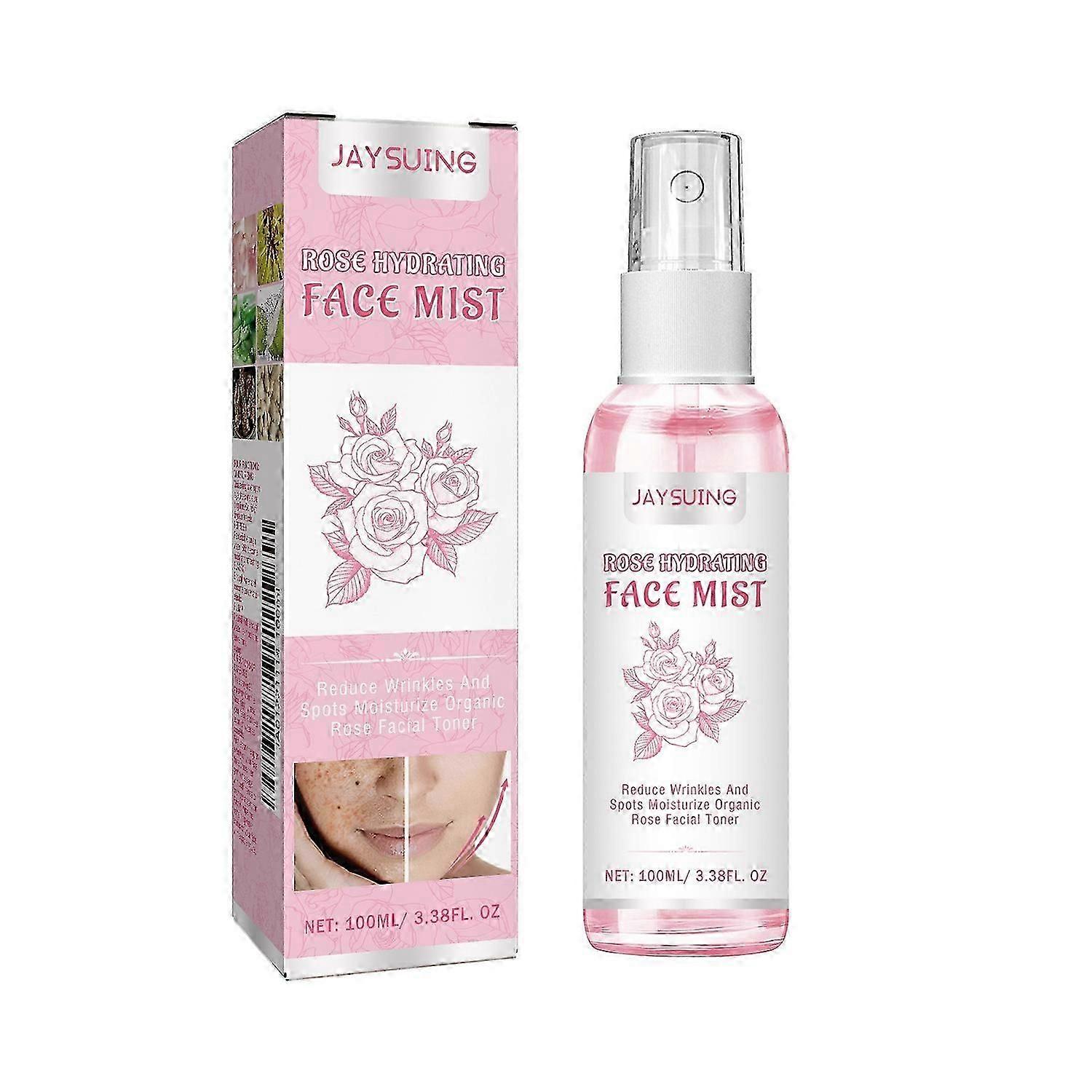 Jaysuing Rose Face Toner, Hydrating Refreshing Oil Control Fade Spots Toner