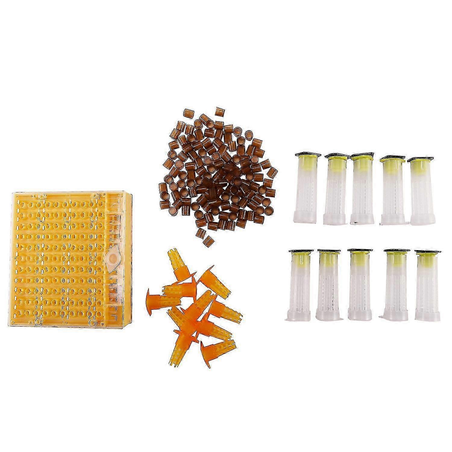 Μελισσοκομία Πλήρες κλουβί συλλέκτη Κιτ κυπέλλου βοηθού μελισσοκομίας 120 κύπελλα κυττάρων Σετ εργαλείων μελισσών Σύστημα εκτροφής βασίλισσας Bee Nicot