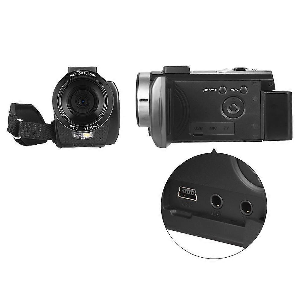 1080P HD Digital Video Camera - Wide Angle, External Mic, LED Light, Remote Control