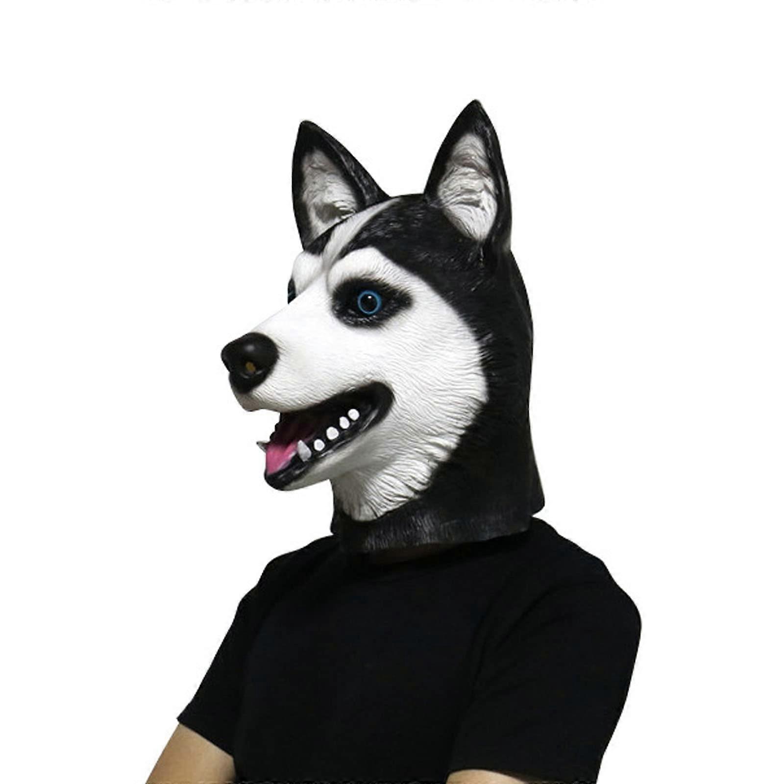 Funny Dog Mask, Realistic Dog Husky Mask, Halloween Animal Mask Head Costume, Sproof Mask for Halloween Party Cosplay Costume