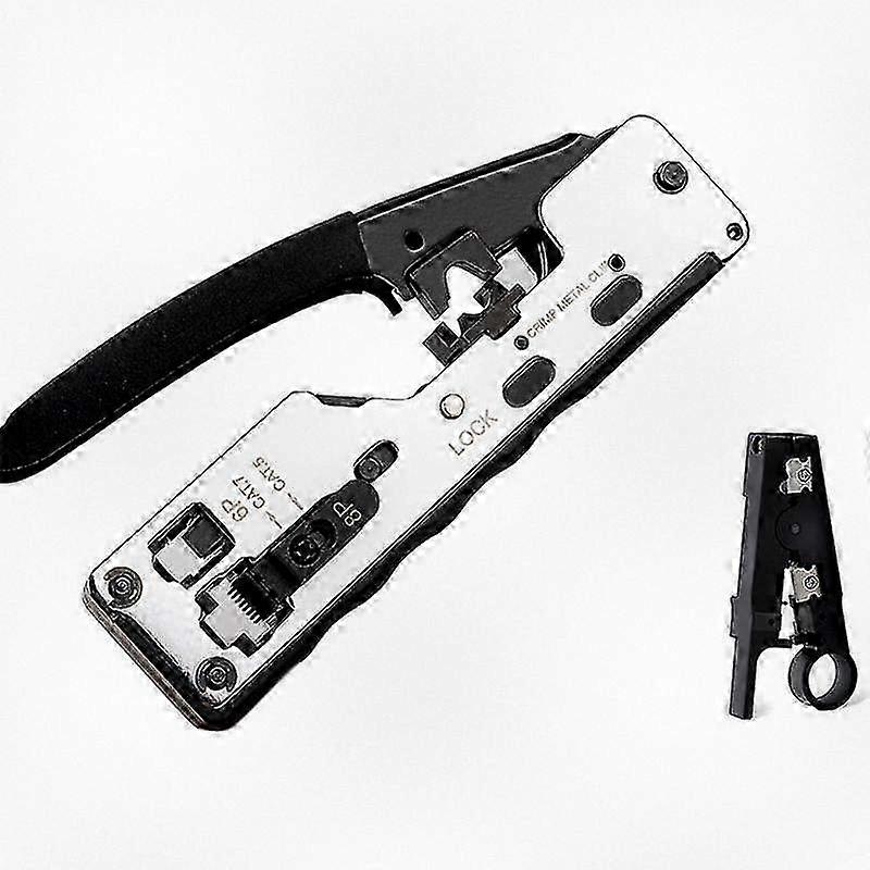Combo Network RJ45 Tool Telecom Crimping Tool for Various Modular Plugs Including RJ45 Cat7, Cat6a, Cat6, Cat5, RJ11, and RJ12 Compatibility