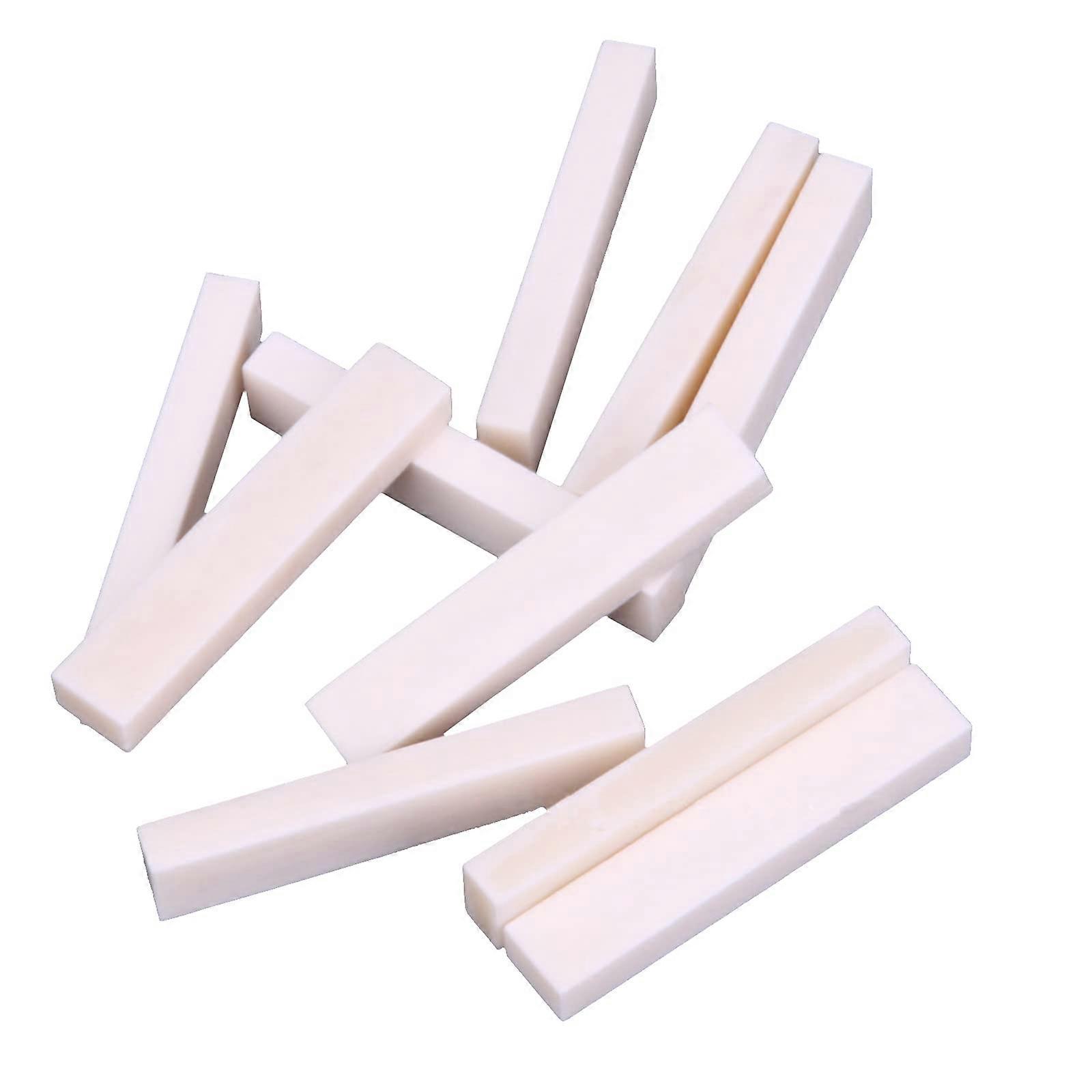 10pcs DIY Bone Guitar Nut Blanks Bone Bridge Saddle Nuts Accessories Replacement Nut