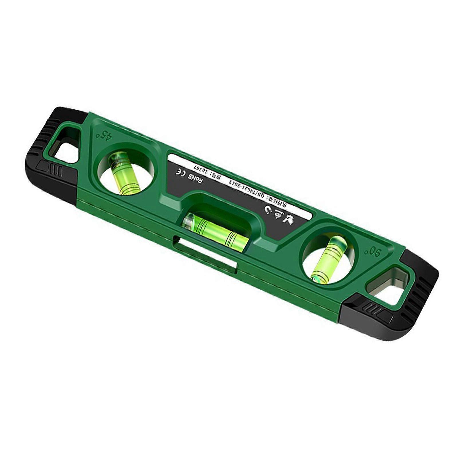 9Inch Magnetic Torpedoes Level and Ruler, 180/90/45 Degree Bubble,Rustproof Horizontals Ruler Spirits Level
