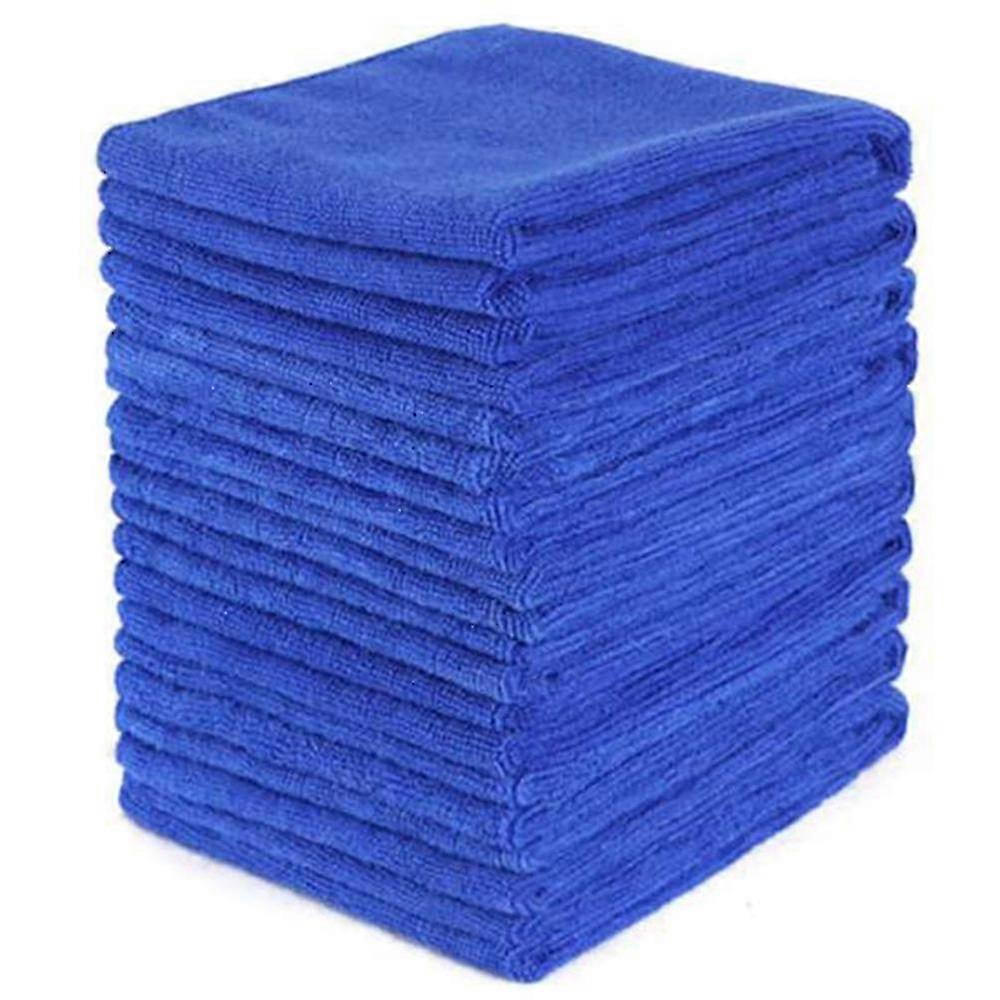 20pcs Blue Microfiber Towels for Car, Home & Kitchen Cleaning