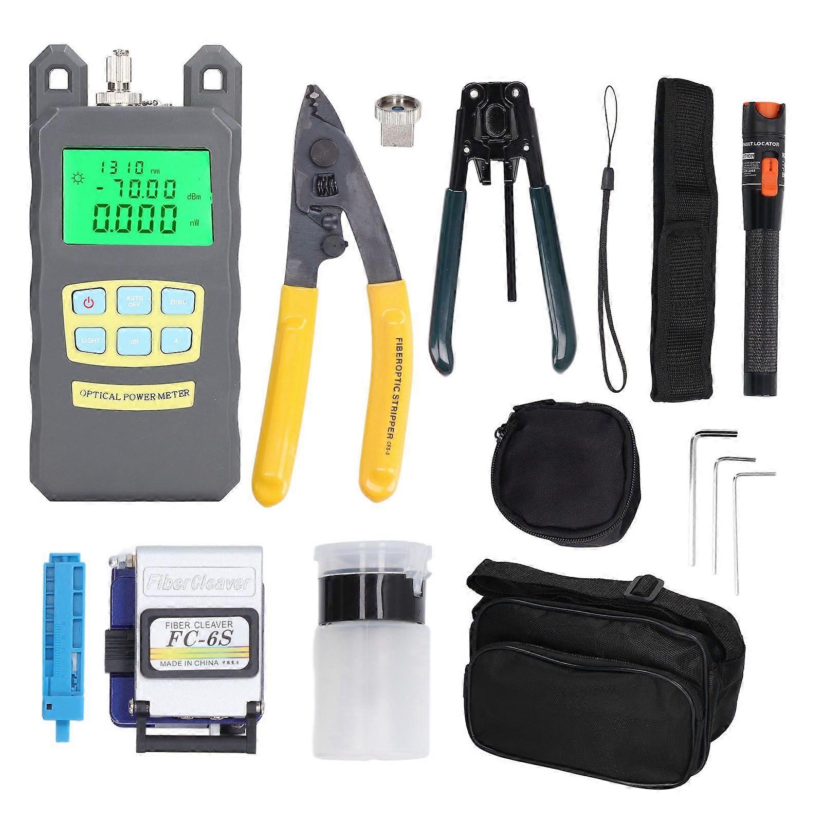 High quality 15-piece fiber optic tool kit containing DXP-20B light rate meter