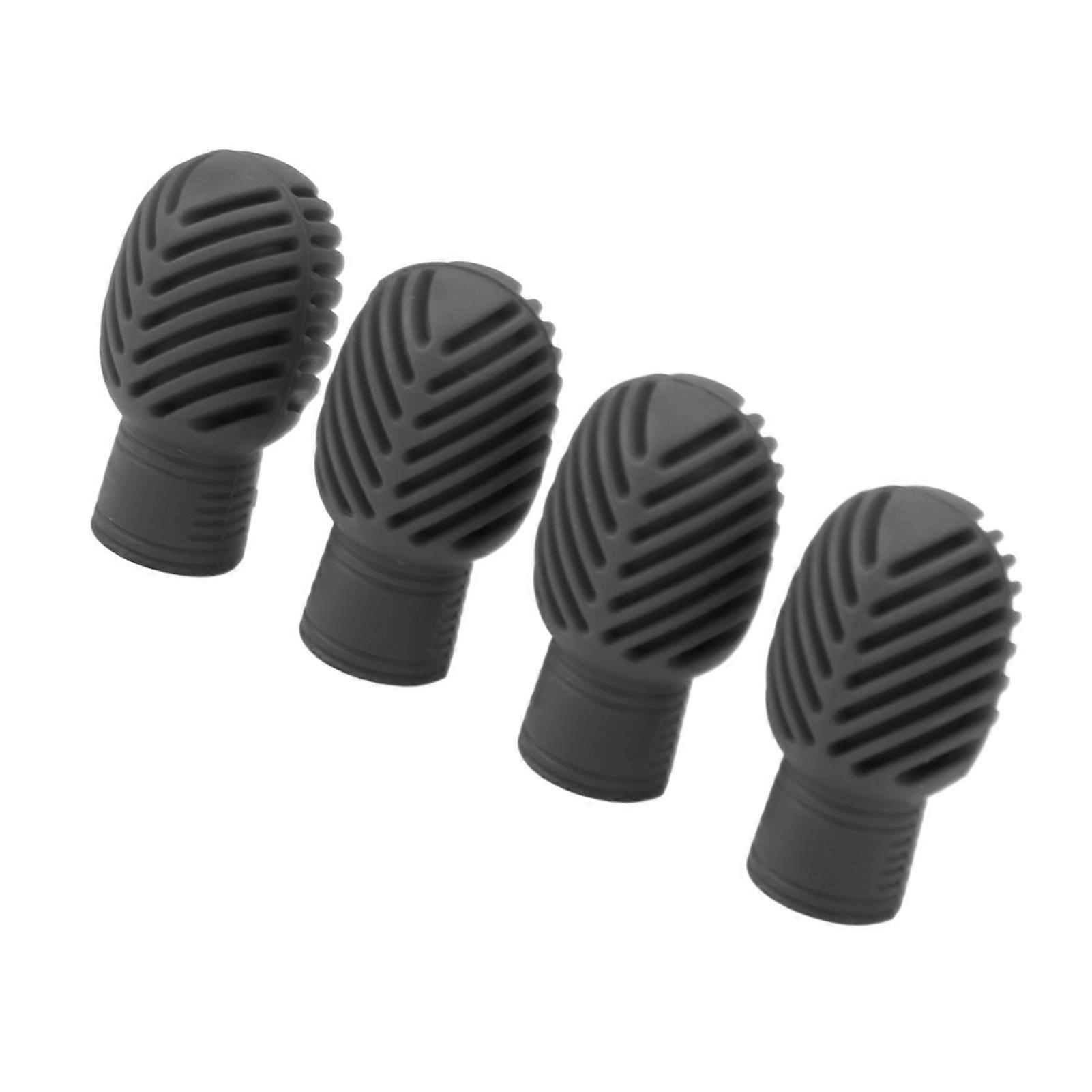 4PCS Drumstick Silent Practice Tip Silicone Stretchable Drum Practice Percussion Tip Grey 