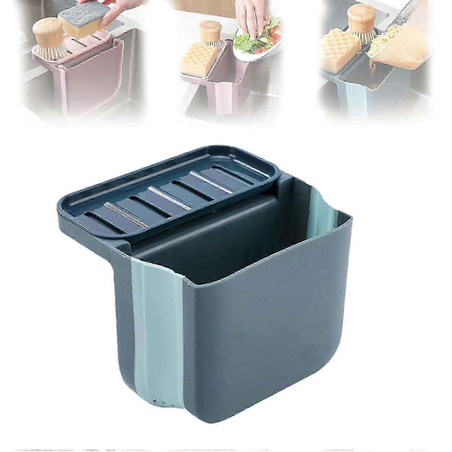Dry and Wet Separation Trash Can, Telescopic Draining Basket for Kitchen Sink, Kitchen Trash Can for Counter Top Or Under Sink