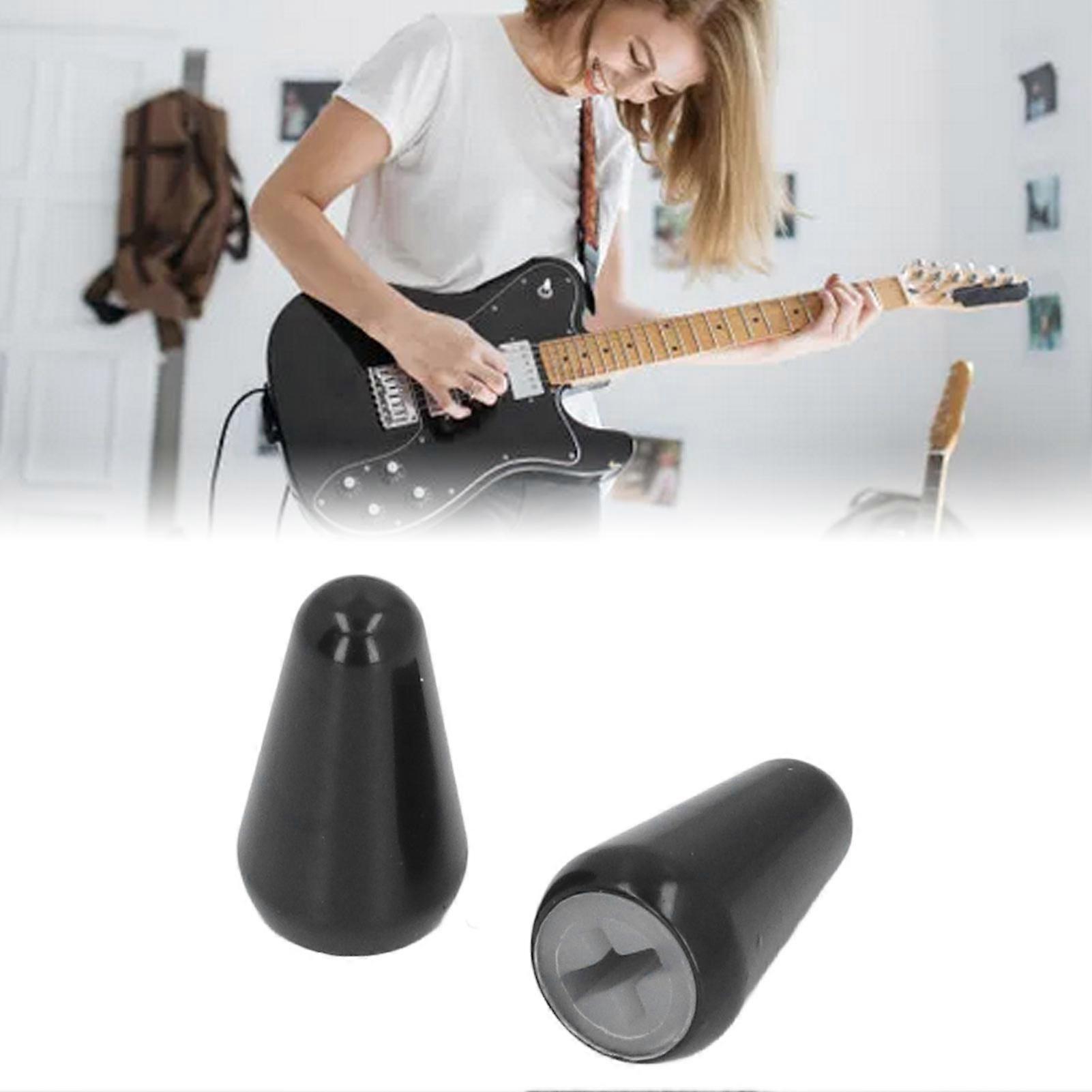 2PCS Guitar Pickup Switch Caps 3 Way 5 Way Toggle Switch Knob Tip Replacement for ST TL Style Electric Guitars Black 