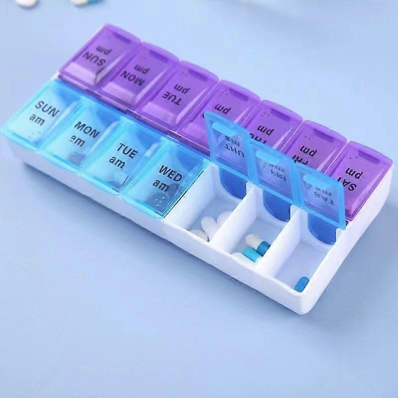 14 Grids 7 Days Weekly Pill Case Medicine Tablet Dispenser Organizer Pill Box Splitters Pill Storage Container