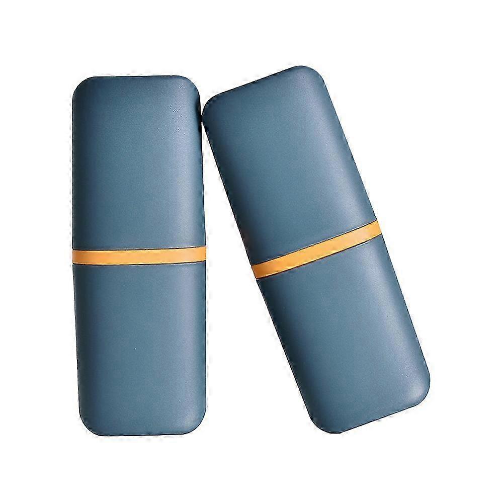 2 قطعة حقيبة كأس فرشاة أسنان للسفر ، حامل محمول مع تخزين معجون أسنان ، 20.5 × 7.5 × 5.5 سم