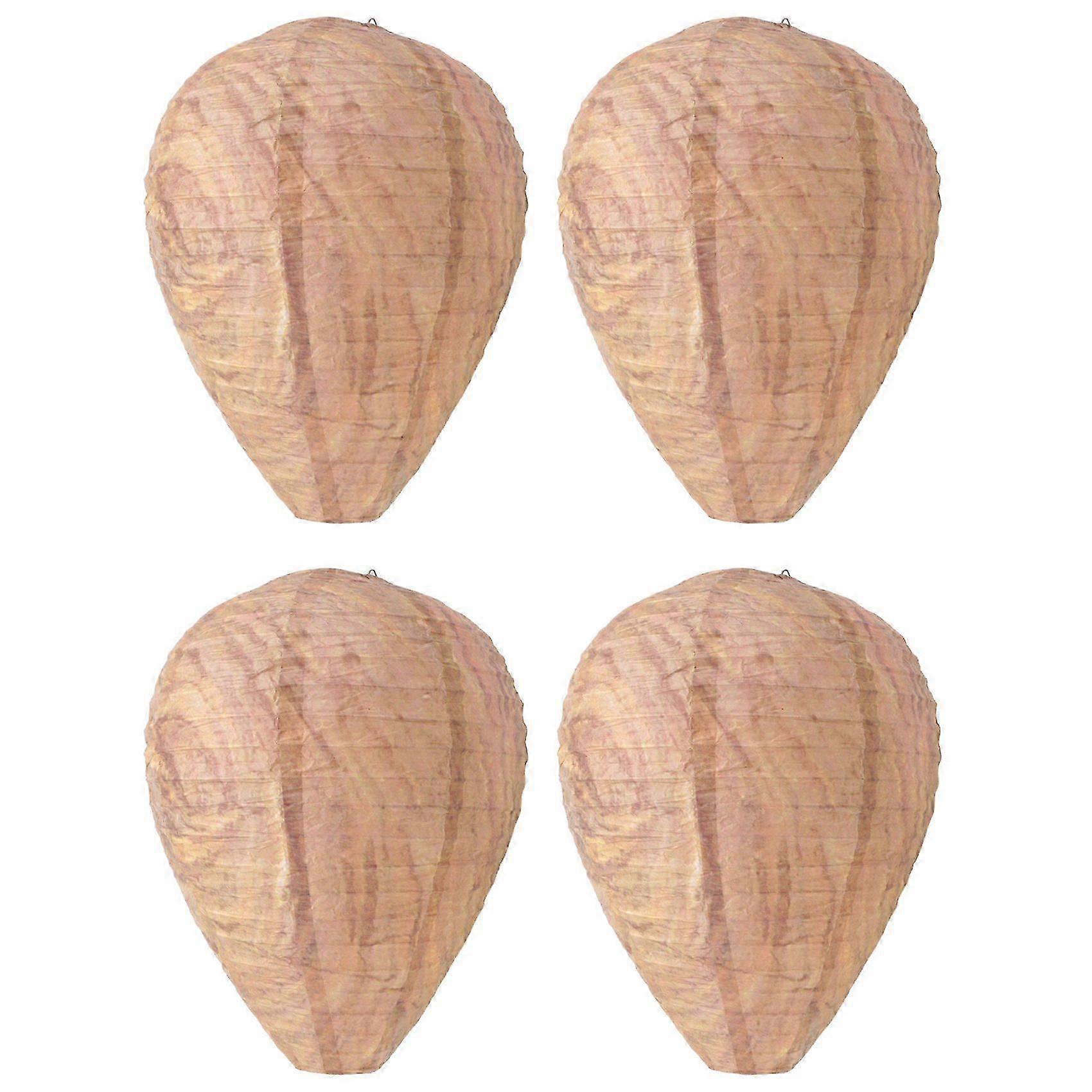 4PCS Wasp Nest,Decoy Hanging Fake Wasp Nest Paper Decoy Safe Fake Trap Effective Eco Friendly Paper Wasp Nest for Garden
