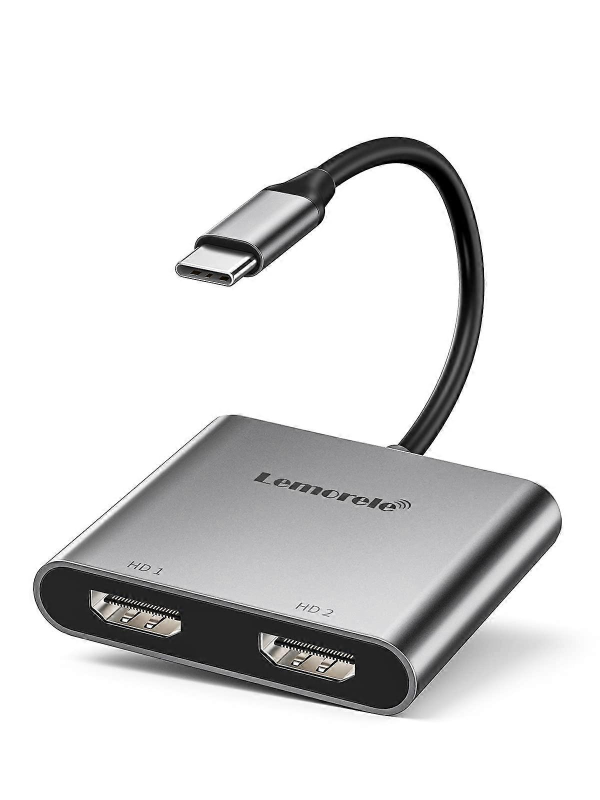 USB C to Dual HDMI Adapter, 4K@60Hz, for MacBook HP Dell Surface macOS SST
