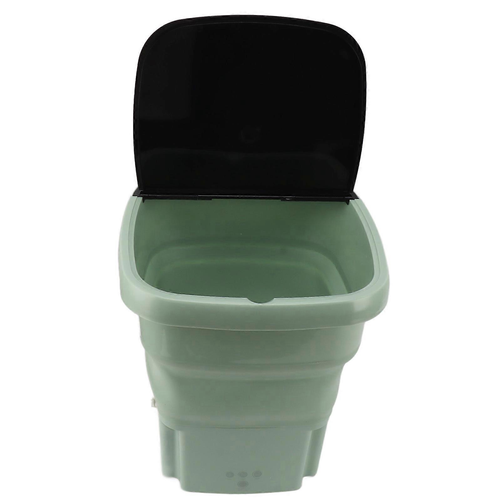 Mini Washing Machine Multifunction Foldable Efficient Dehydration Function Portable Washer 100‑240V 15L Light Grass Green EU Plug