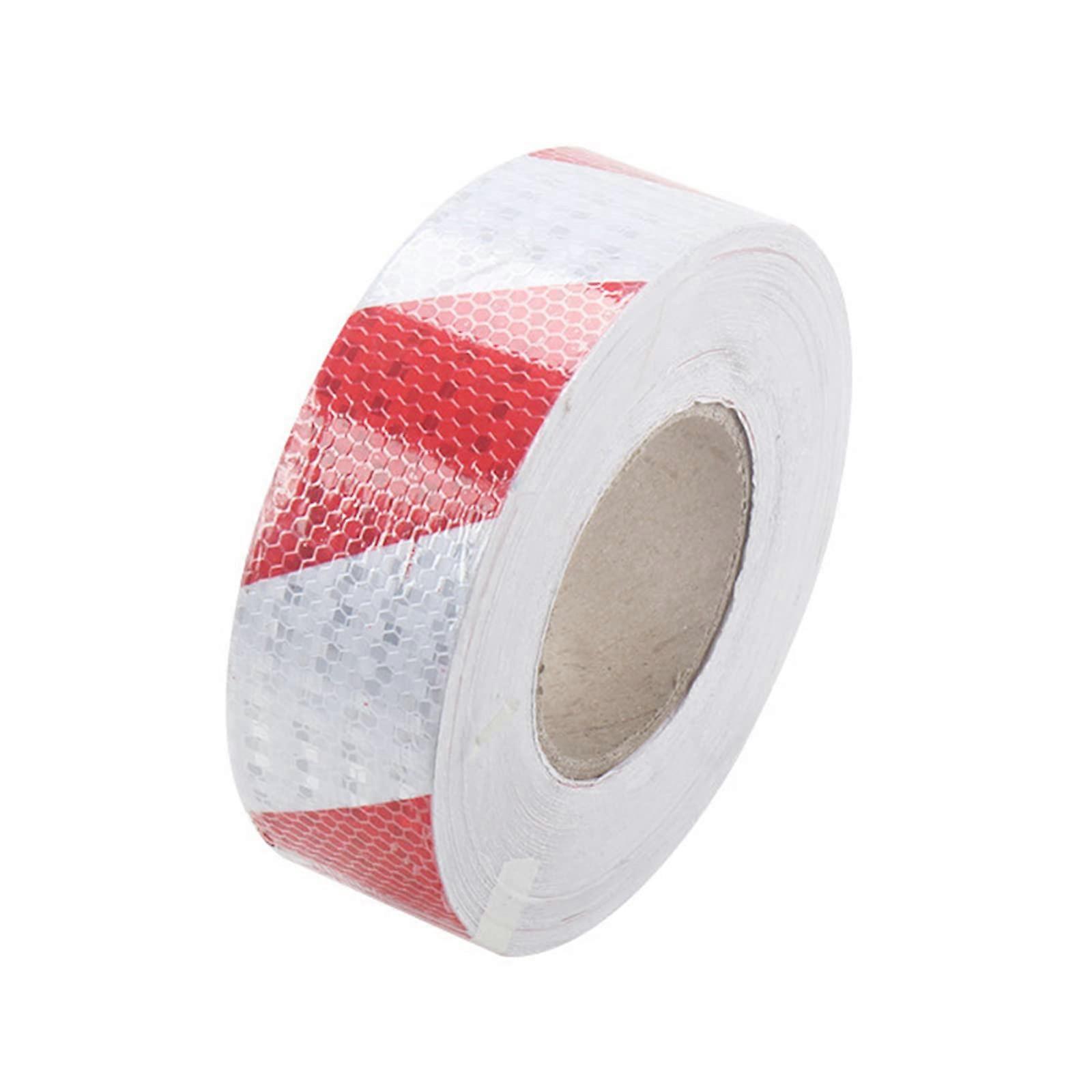 Hazard Tape, High Visibility Reflective Self Adhesive Warning Tape (Red/White)