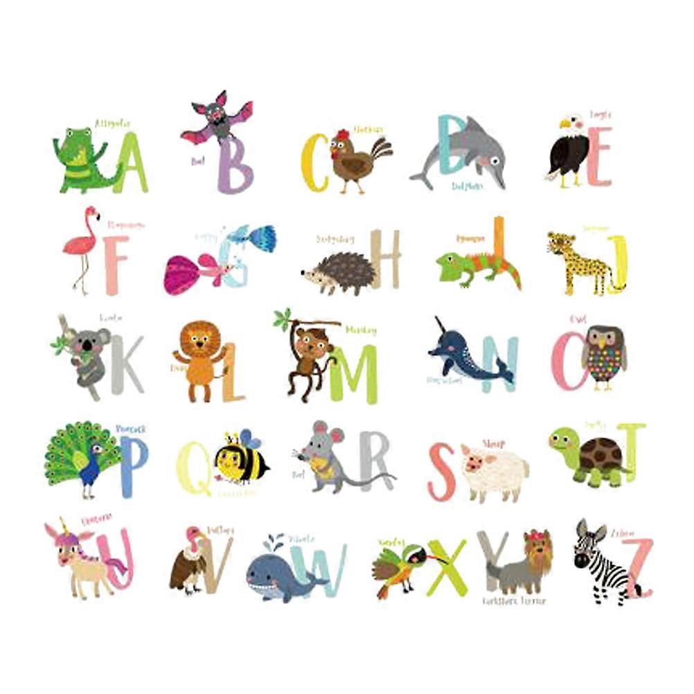 Removable Decal Cartoon 26 Letters Wall Sticker Childrens Bedroom Playroom PVC Material Free Combination Room Decoration 1Set