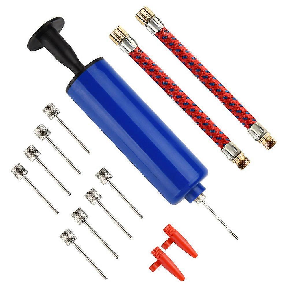 Inflatable Tool Set Pack of 14 with Inflator Ball Pump Needles, Flexible Hose Nozzle for Basketball, Football, Volleyball, Rugby