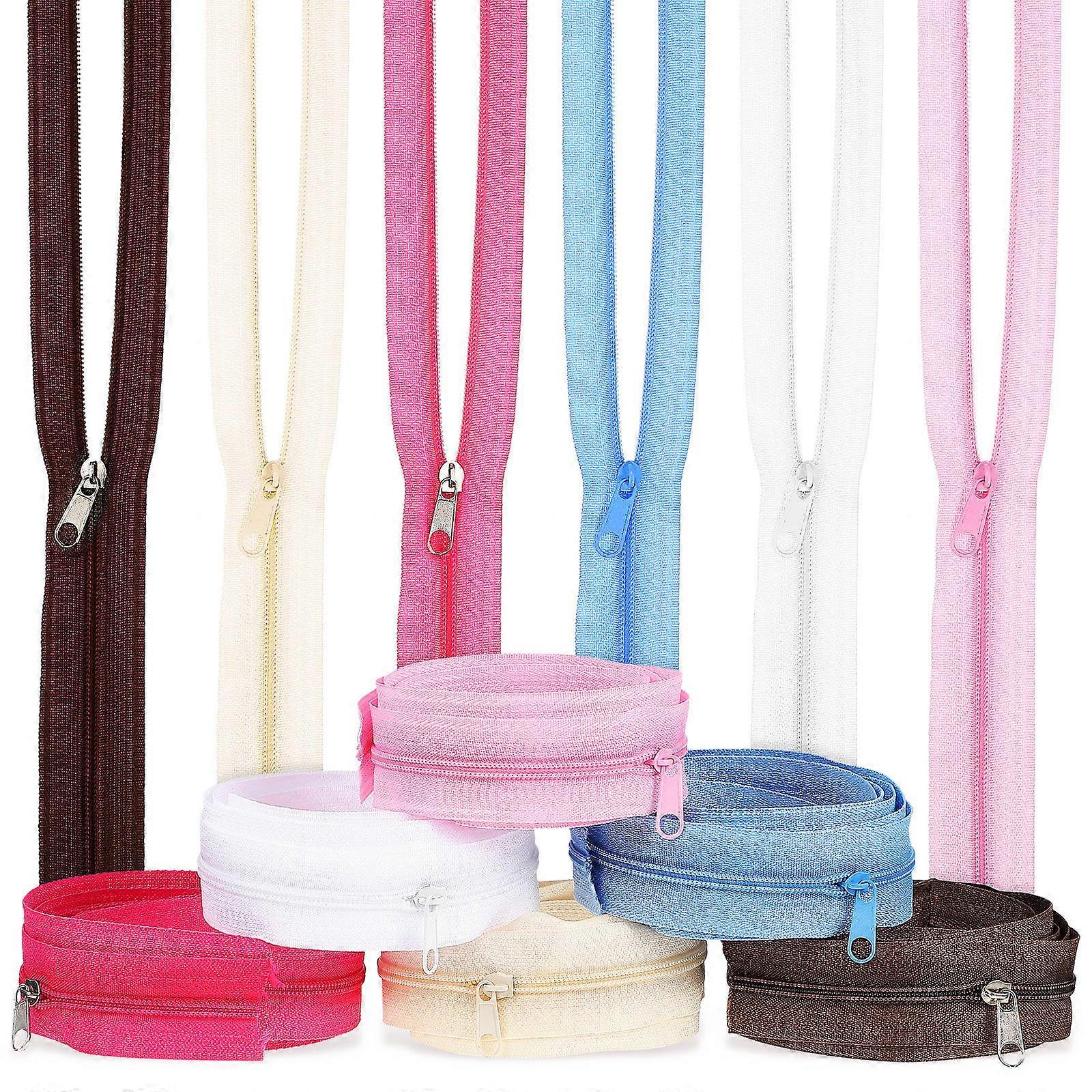 Nylon Zipper Diy Projects Bags Pillowcases Replacement 12Pcs