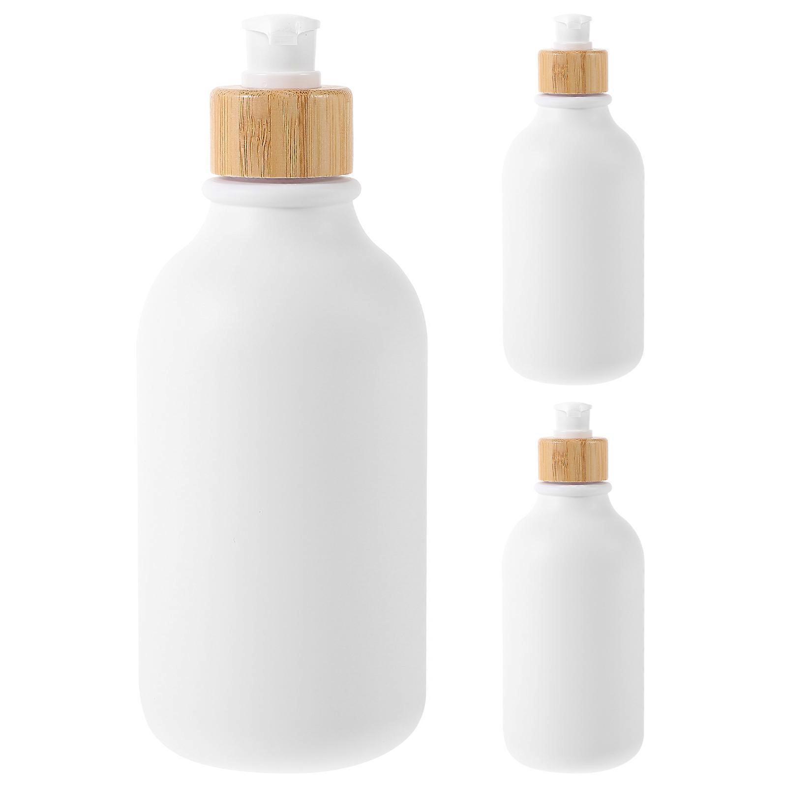 Empty Bottles For Shampoo Pump Dispenser Simple Style 500ml Round Shape 3Pcs