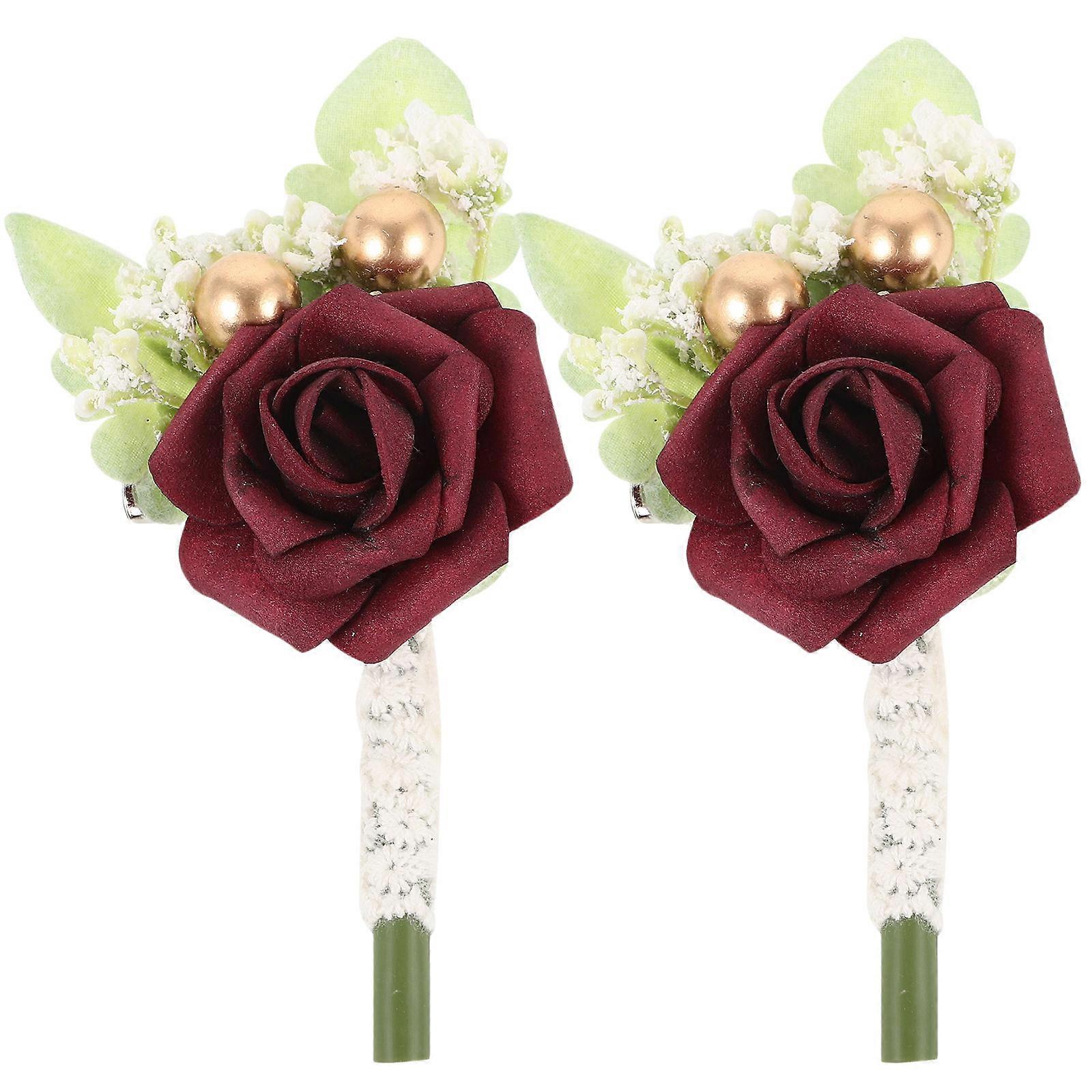 a polished and professional product description based on the title you provided:
**2pcs Wedding Boutonniere Corsage Artificial Flower Decoration