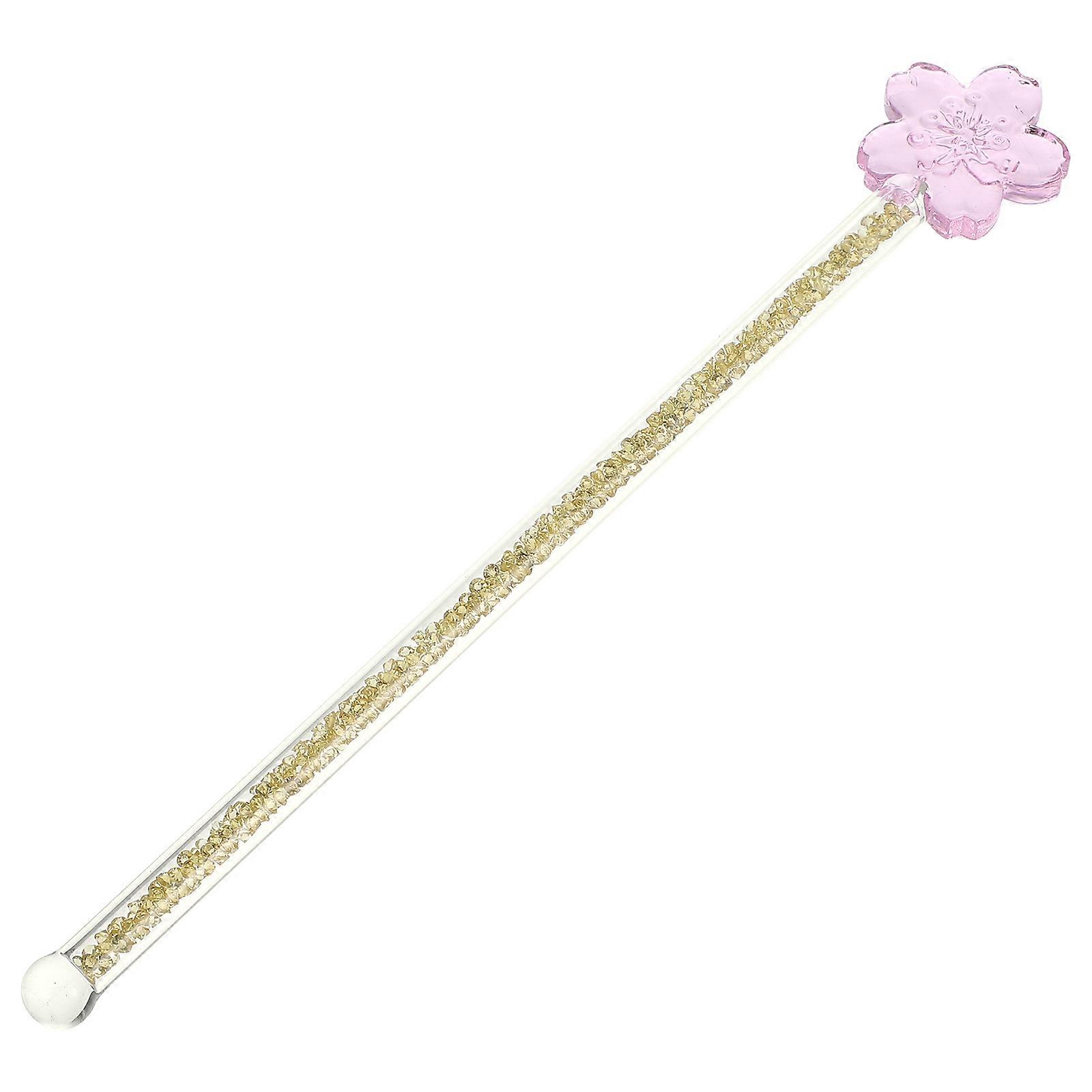 Heat Resistant Glass Stirring Rod for Cocktail, Juice & Hot Drinks – Elegant Yellow Floral Design Bar Stick for Coffee, Milk – Ideal for Home and
