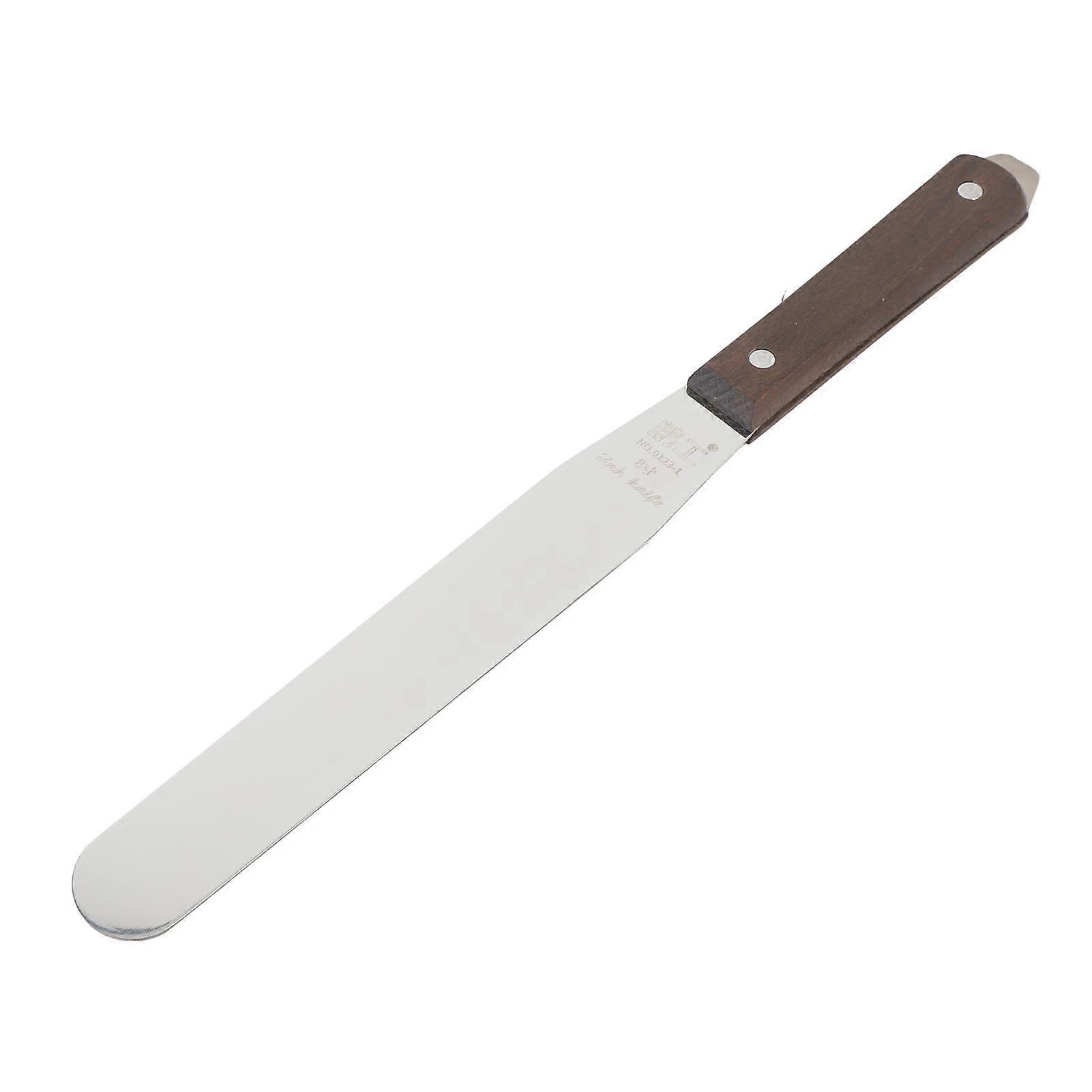 Stainless Steel Straight Icing Spatula with Wooden Handle for Cake Decorating, Baking and Painting, 20cm