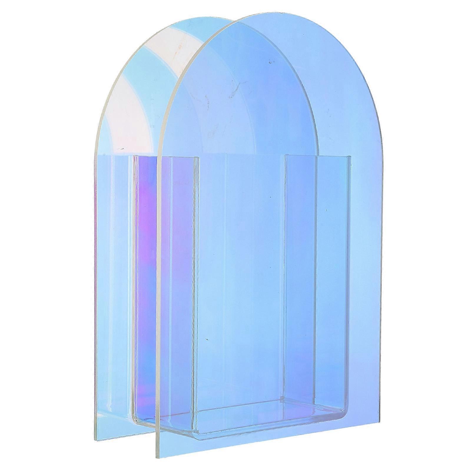 Flower Arrangement Vase Geometric Shaped Acrylic Simple Transparent Ornaments 1Pc