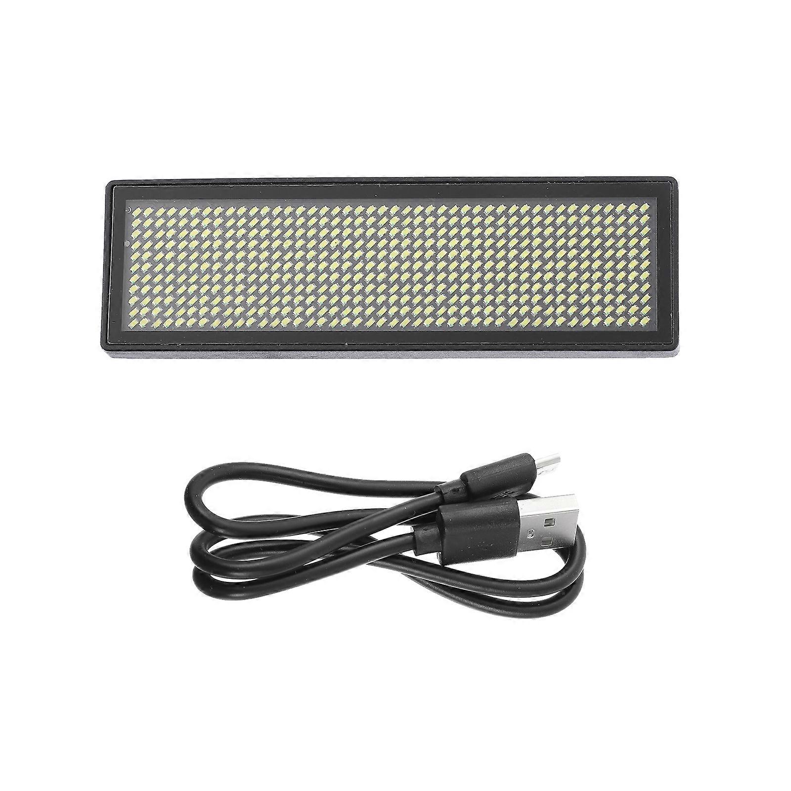 Electric Name Tag Rechargeable LED Message Sign Display Name Mood Reminders Advertising Moving Text Fixed Text Flashing 9.5x3cm White 1Set