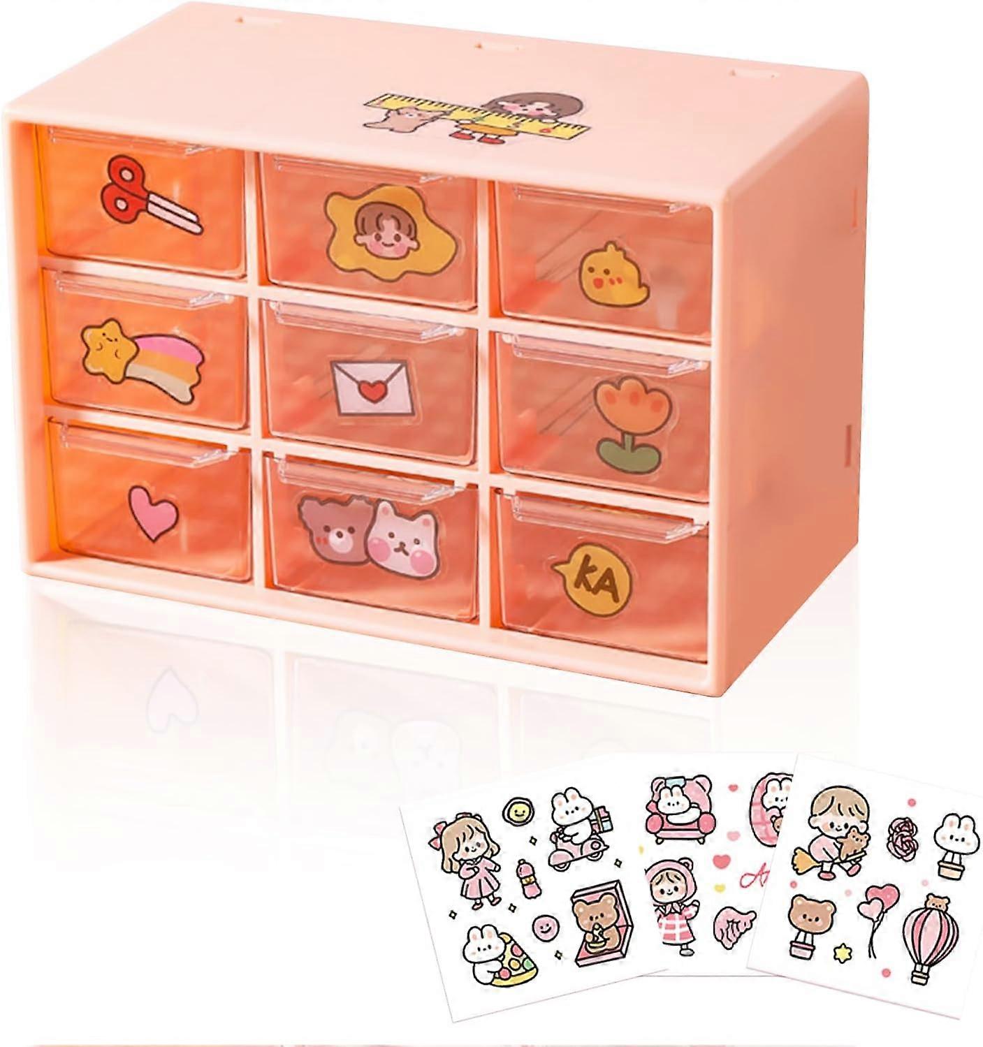 1pcs storage box with 9 plastic compartments