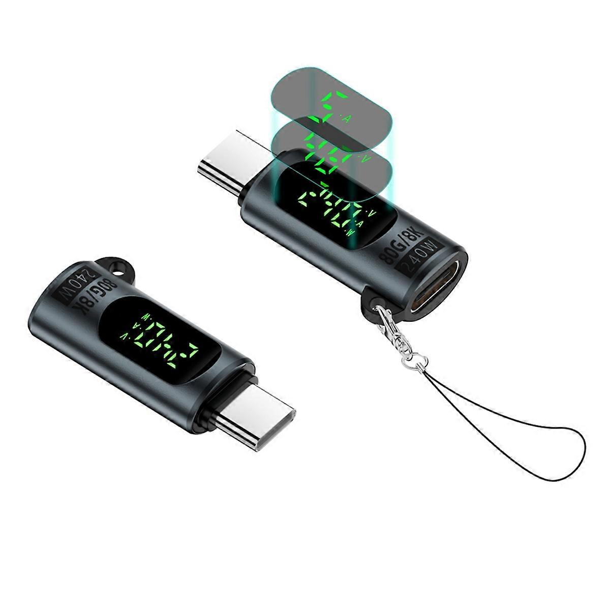 USB4 80Gbps Adapter Digital Display USB 4 V2.0 80Gbps Type C to Type C OTG Cable Connector 240W 8K Grey