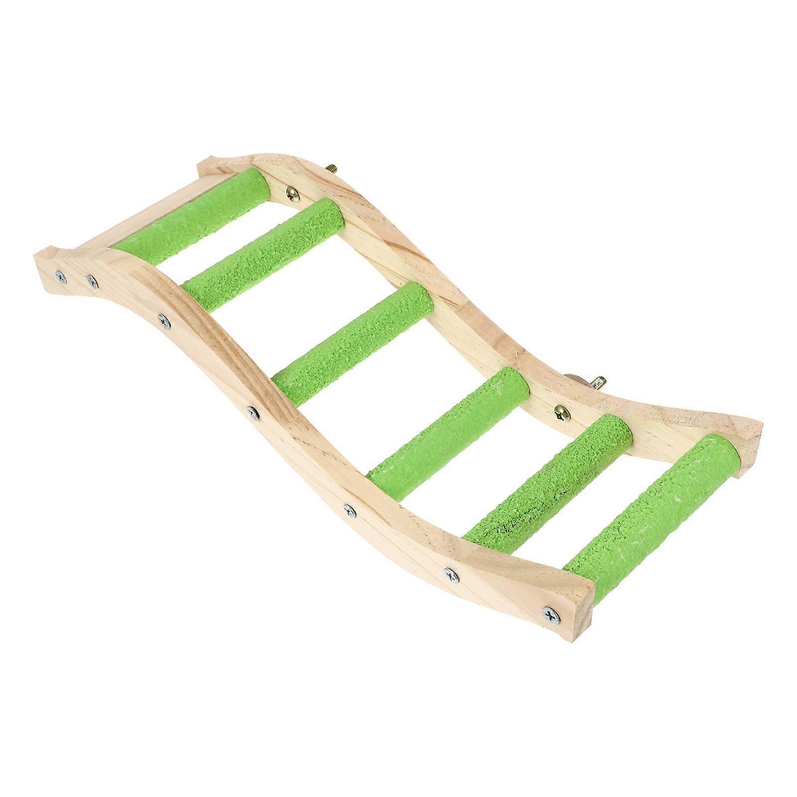 Swing Ladder Toy For Parrots Parrot Ladder Toy Wooden Pet Ladder Toy Bird Parrot Climbing Toy Cage Toy Exercise 38X12X2.5CM 1Set