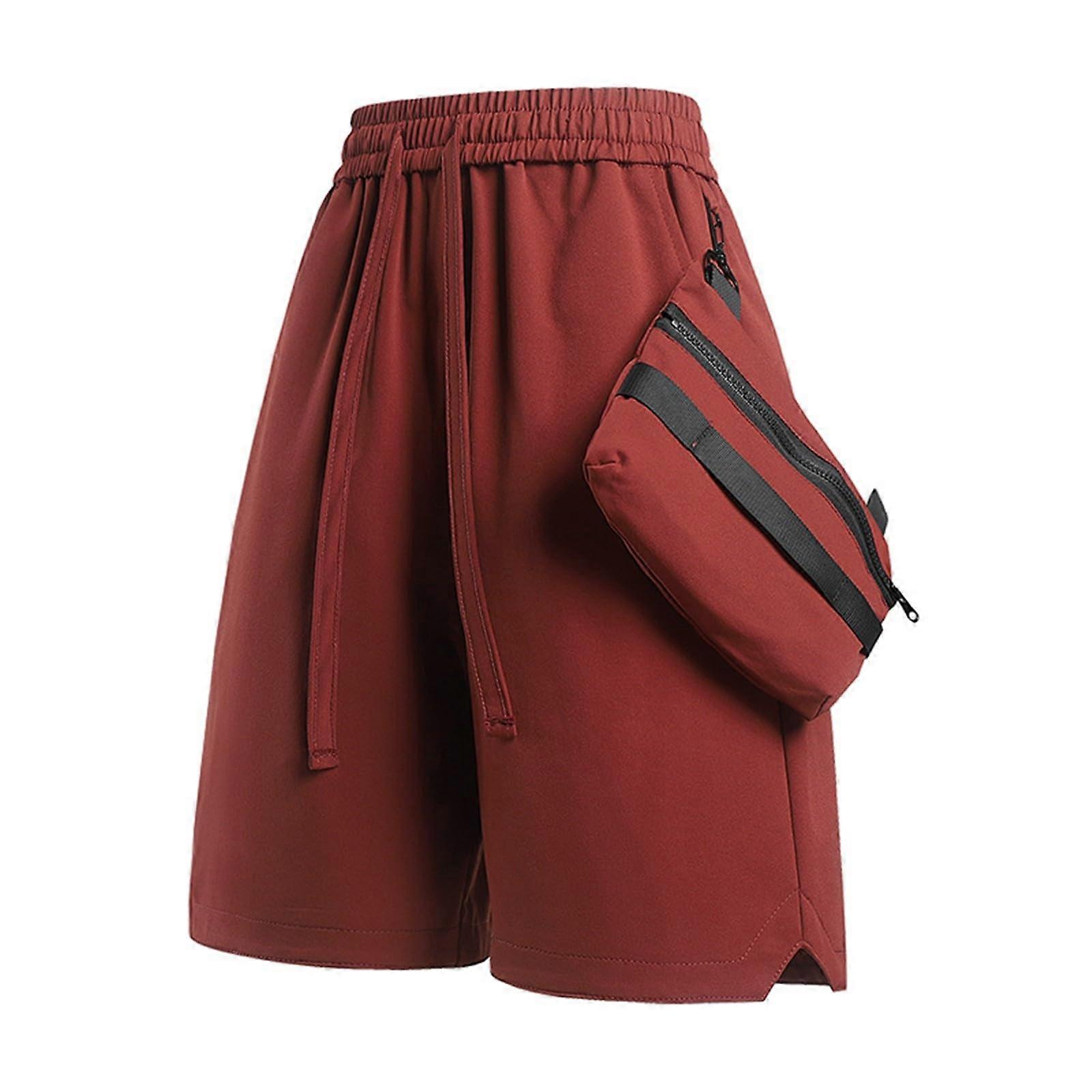 Men's Sport Shorts With Inner Slip – Comfortable Elastic Breathable Outdoor Shorts In Red, Size S For Everyday