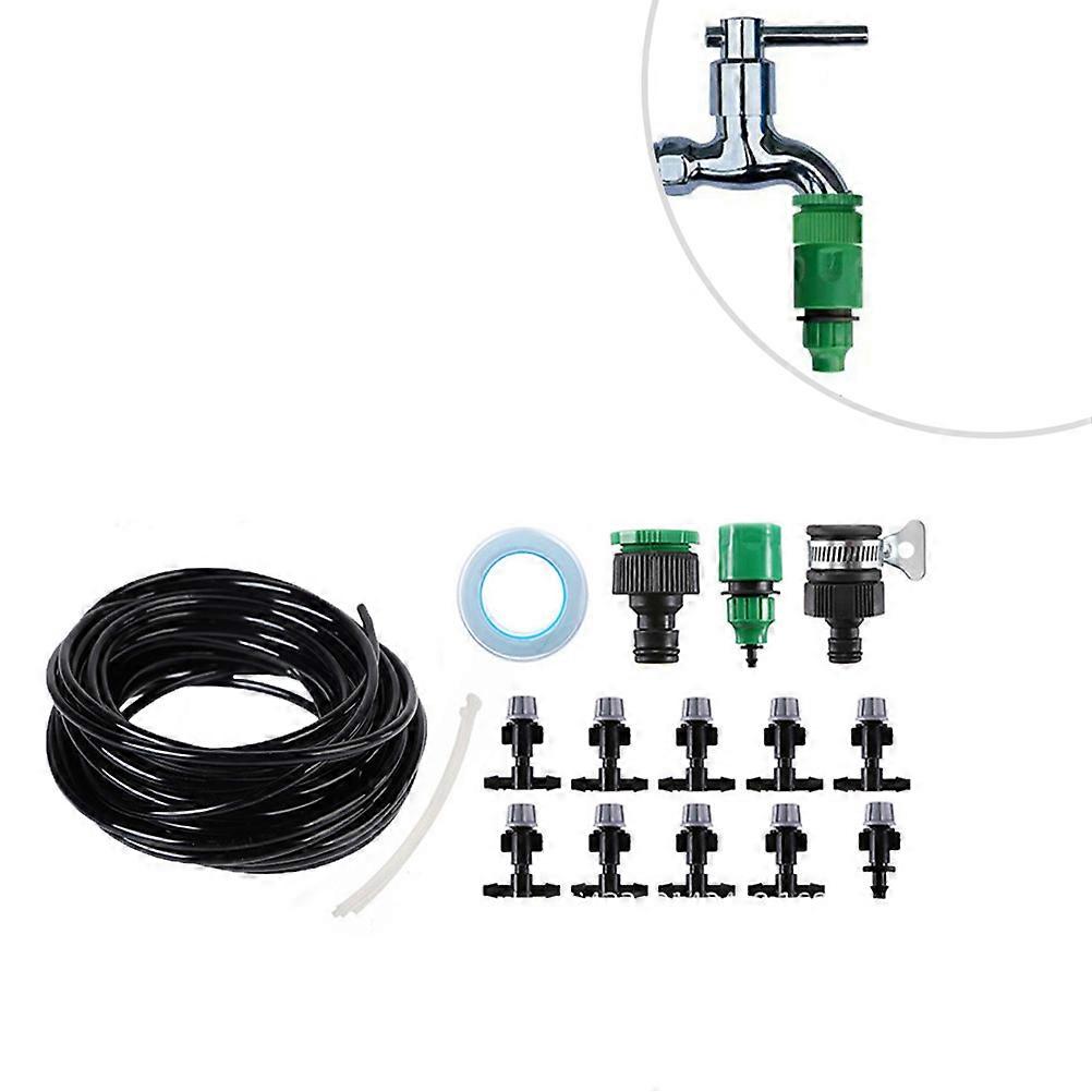 Garden Irrigation Sprinkler Nozzle Balcony Yard Cooling 10M Random Color PVC 1Set